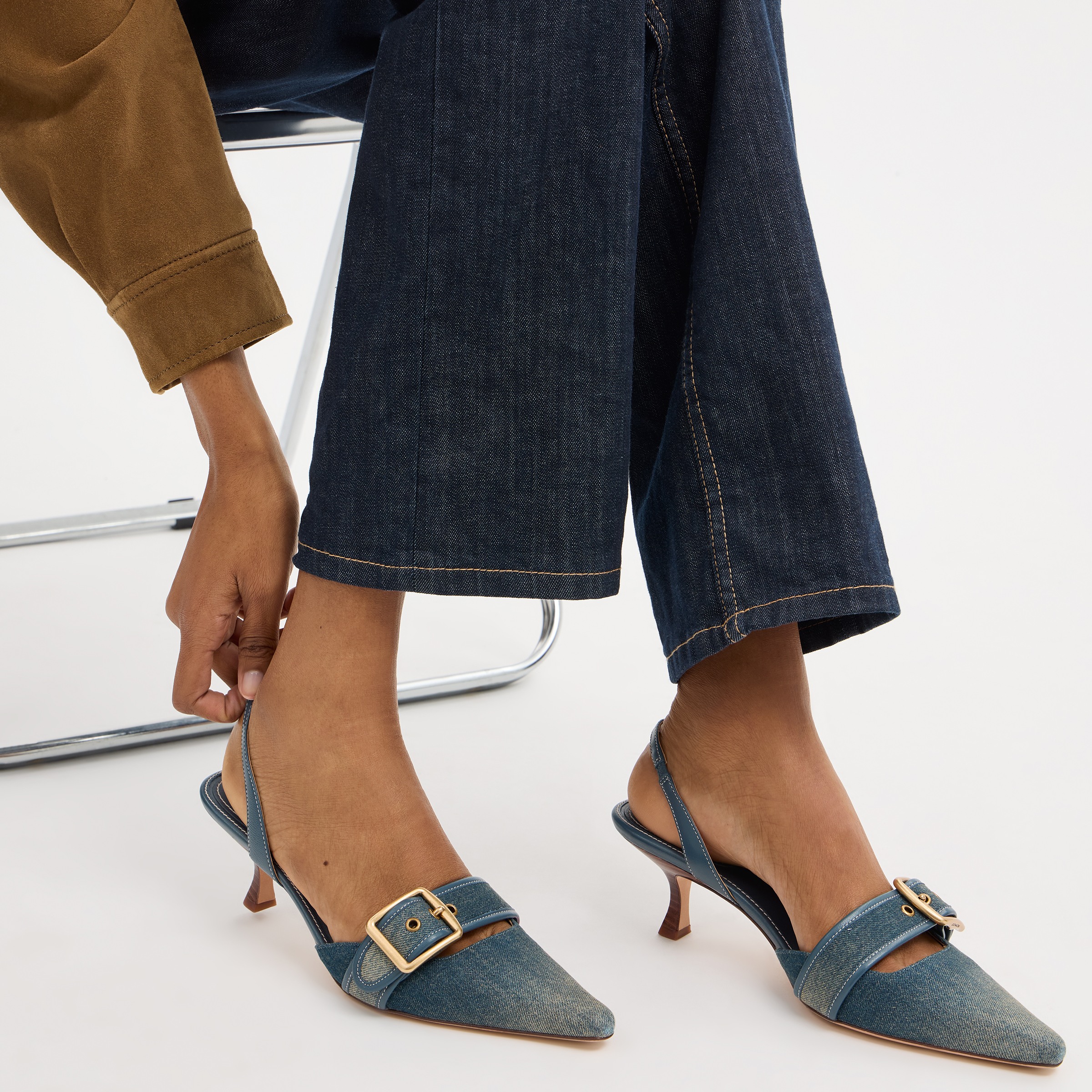 Margot Slingback In Loved Denim