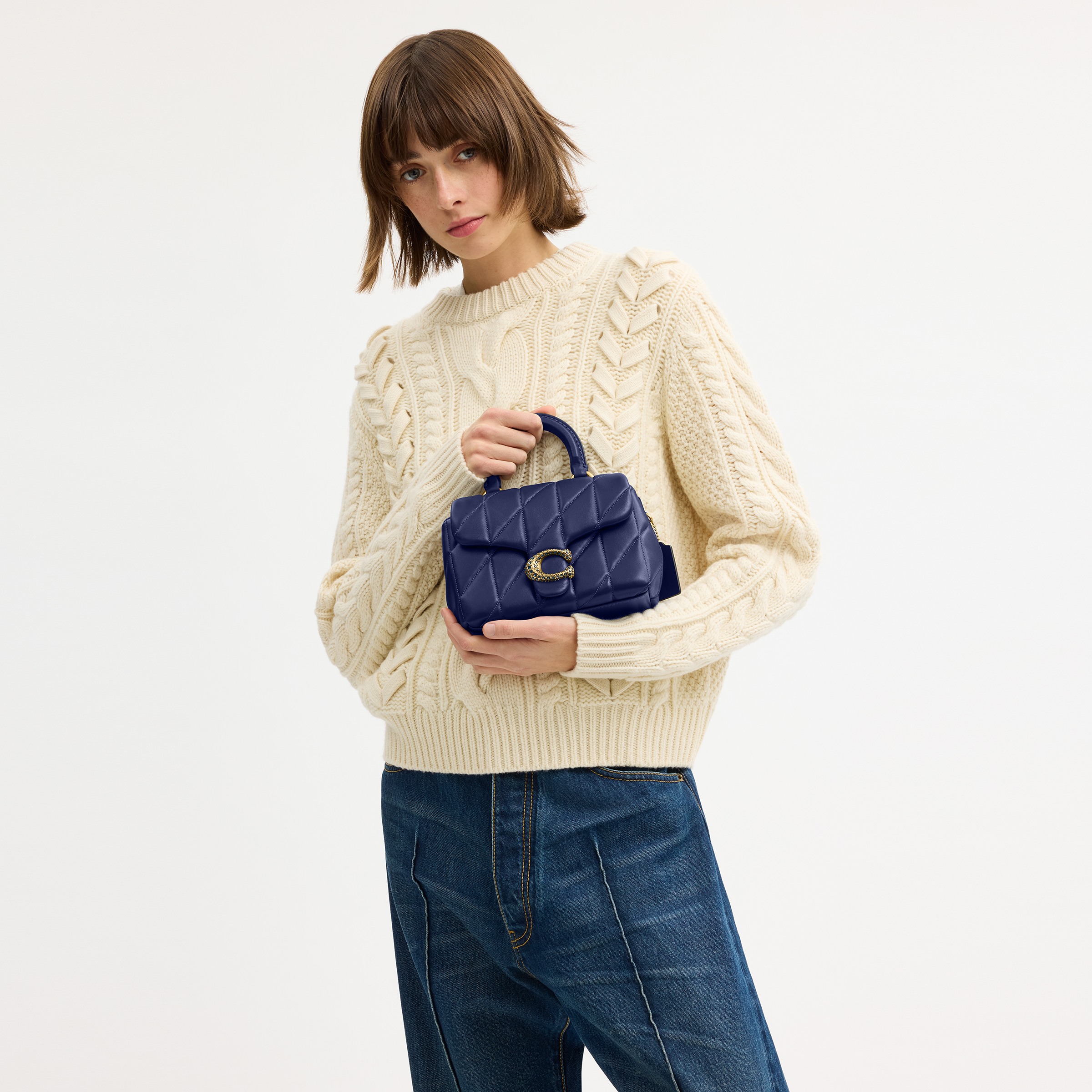 Tabby Top Handle Bag With Quilting