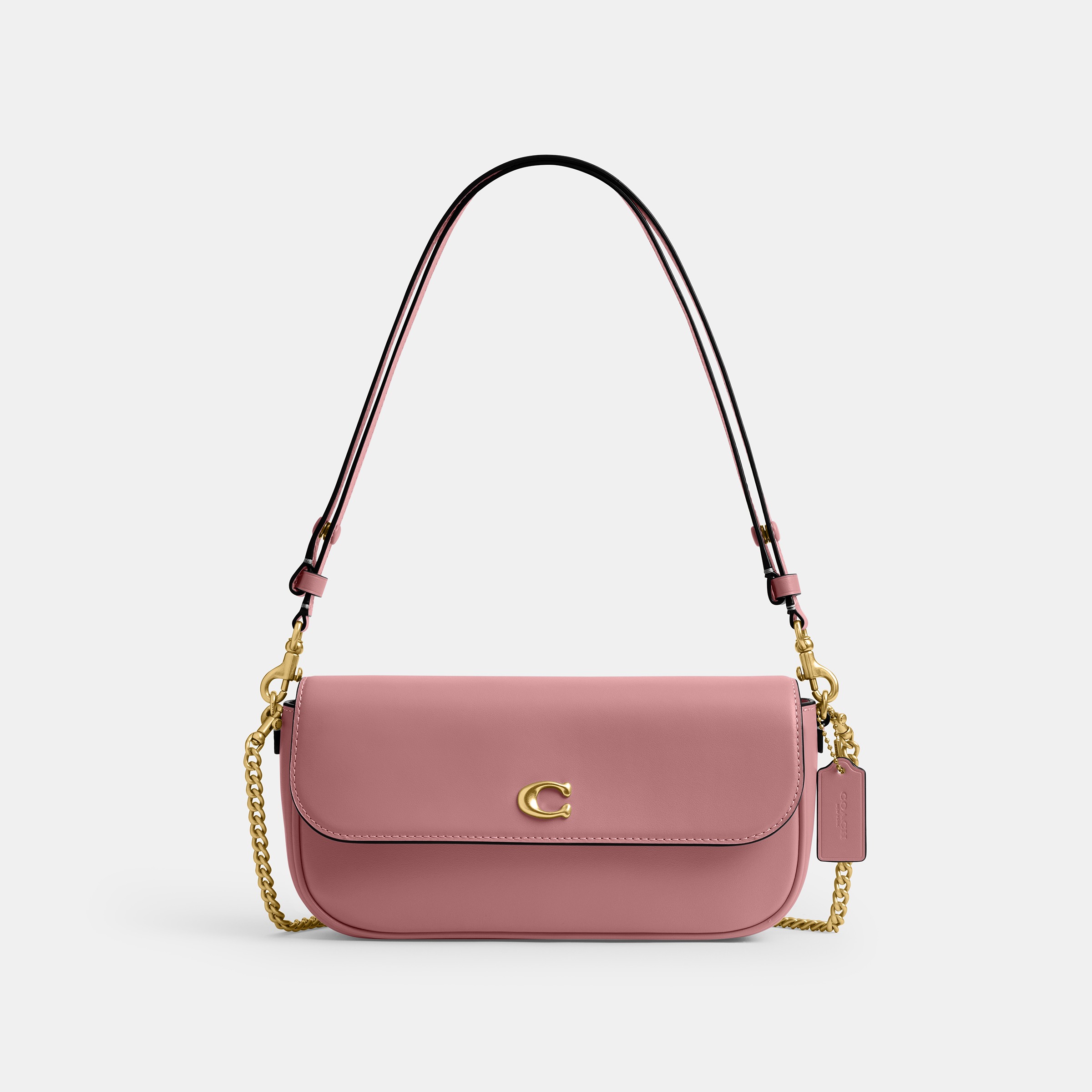 Refined Calf Leather Brook Flap Chain Bag