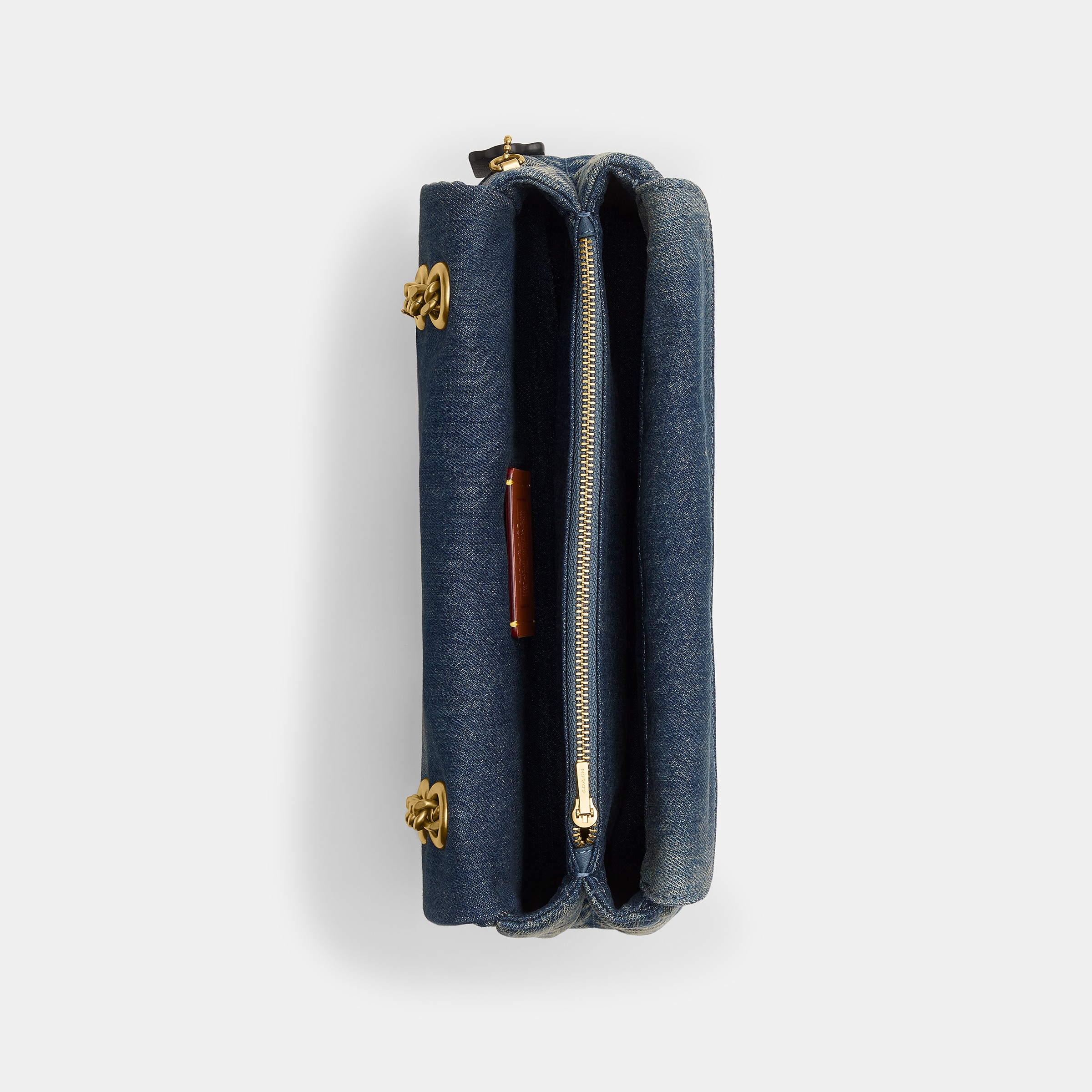 Tabby Shoulder Bag 26 In Regenerative Cotton Denim With Quilting