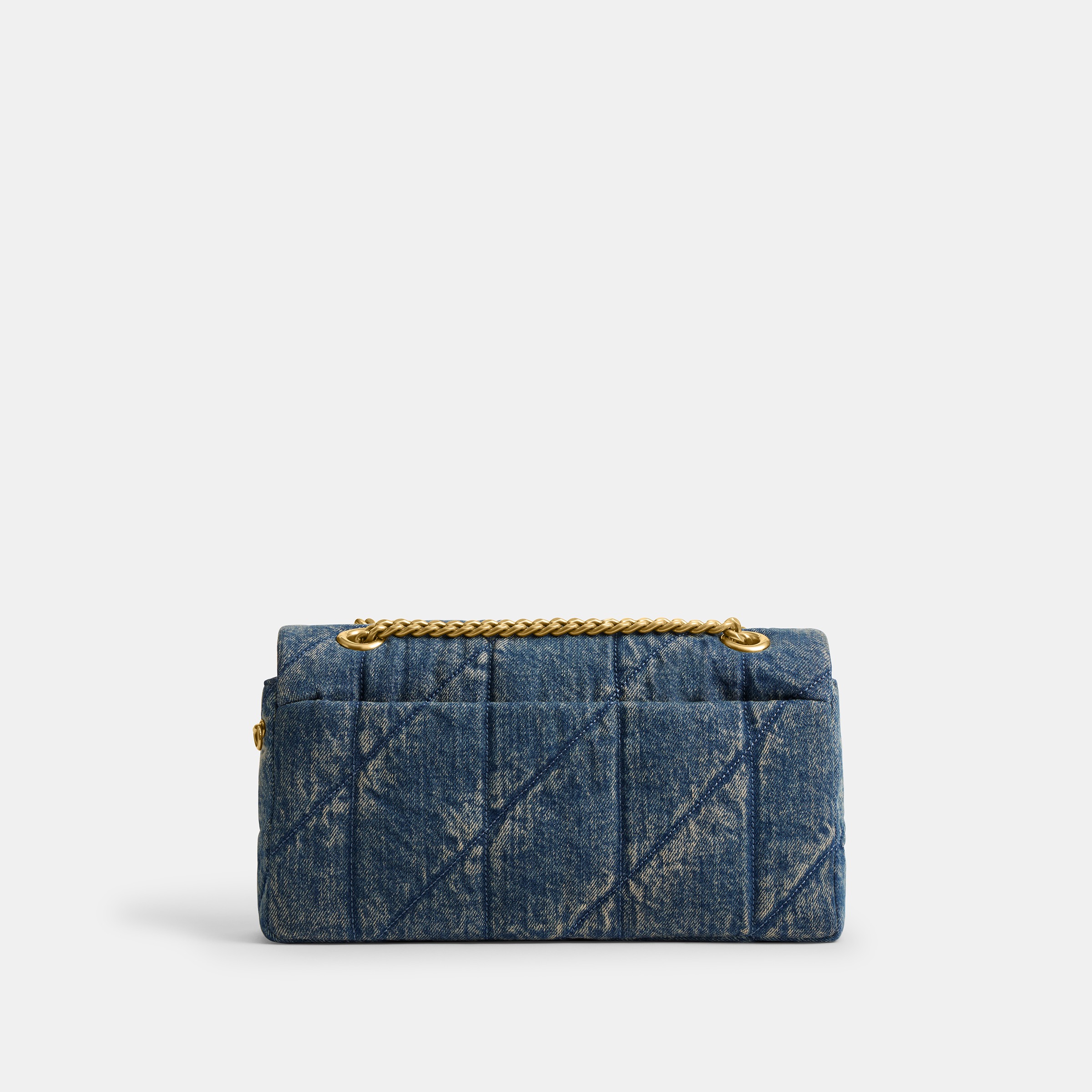 Tabby Shoulder Bag 26 In Regenerative Cotton Denim With Quilting