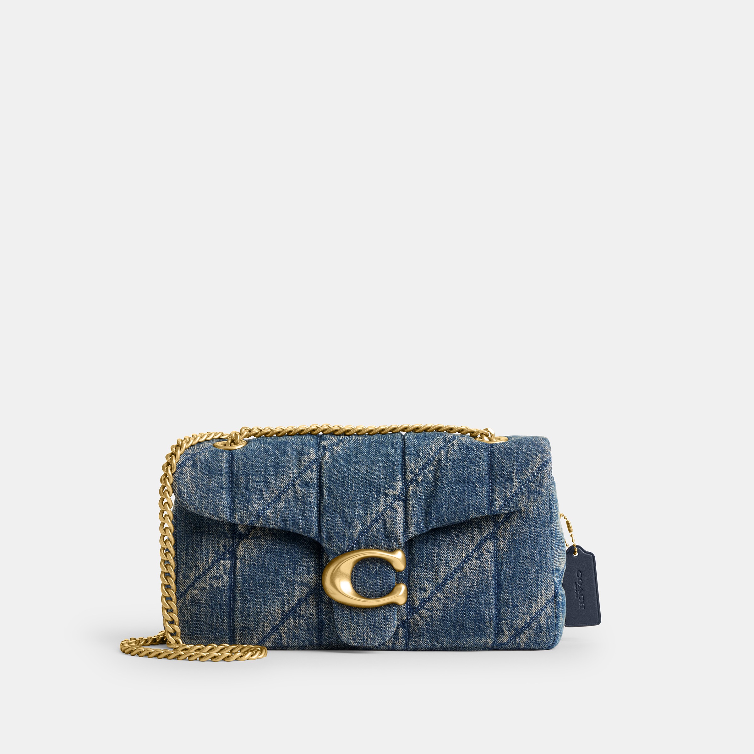 Tabby Shoulder Bag 26 In Regenerative Cotton Denim With Quilting