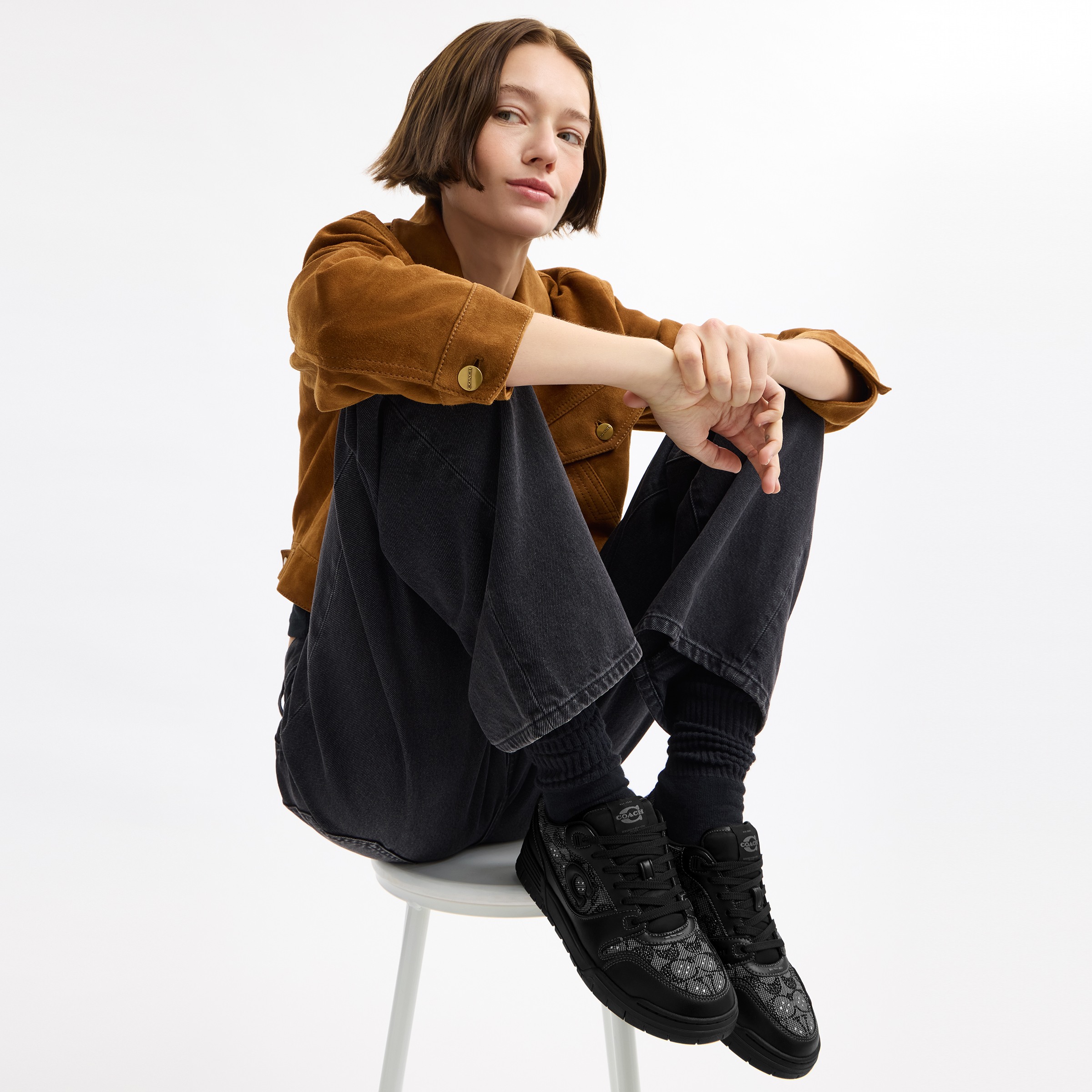 Soho Sneaker In Crystal Signature Jacquard