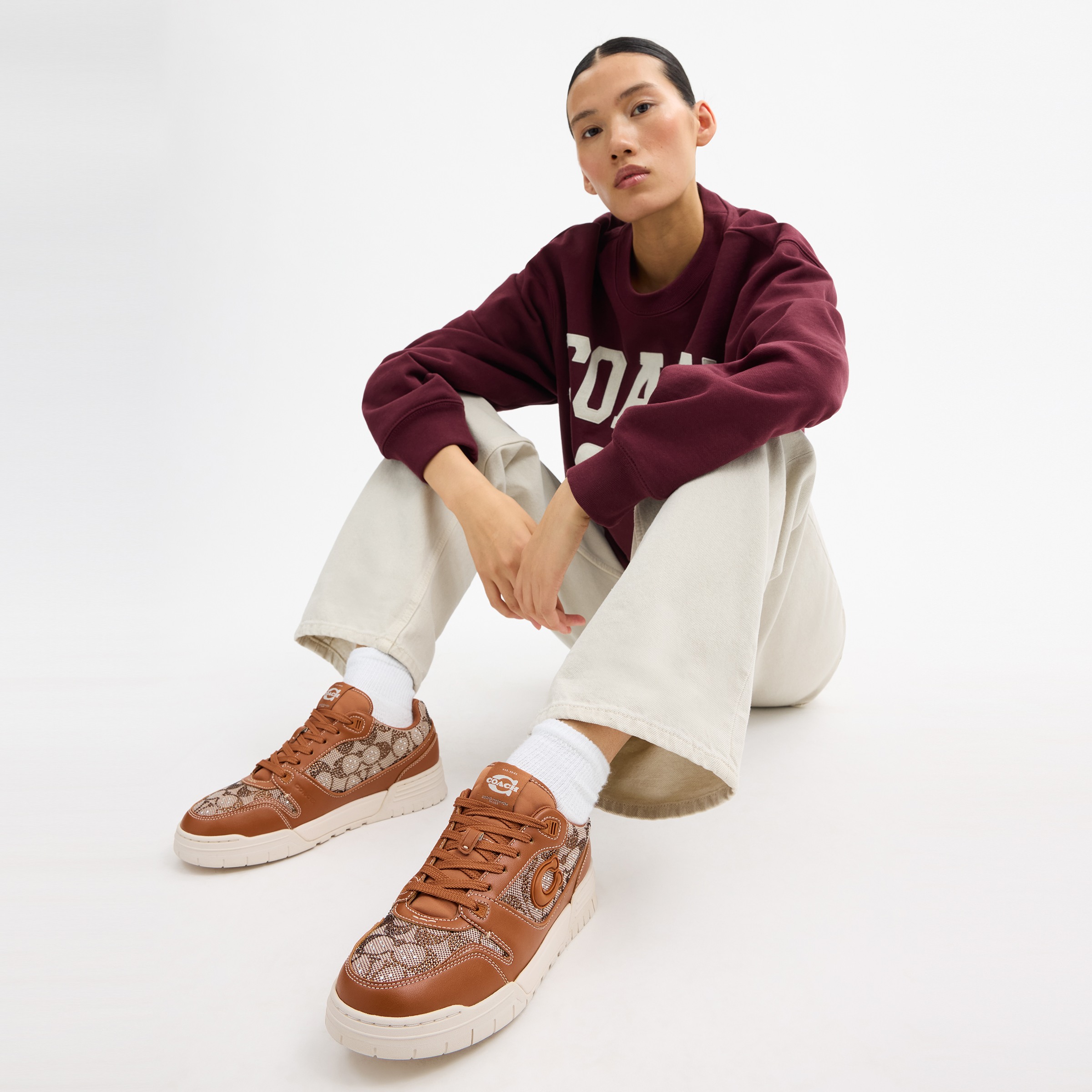 Soho Sneaker In Crystal Signature Jacquard