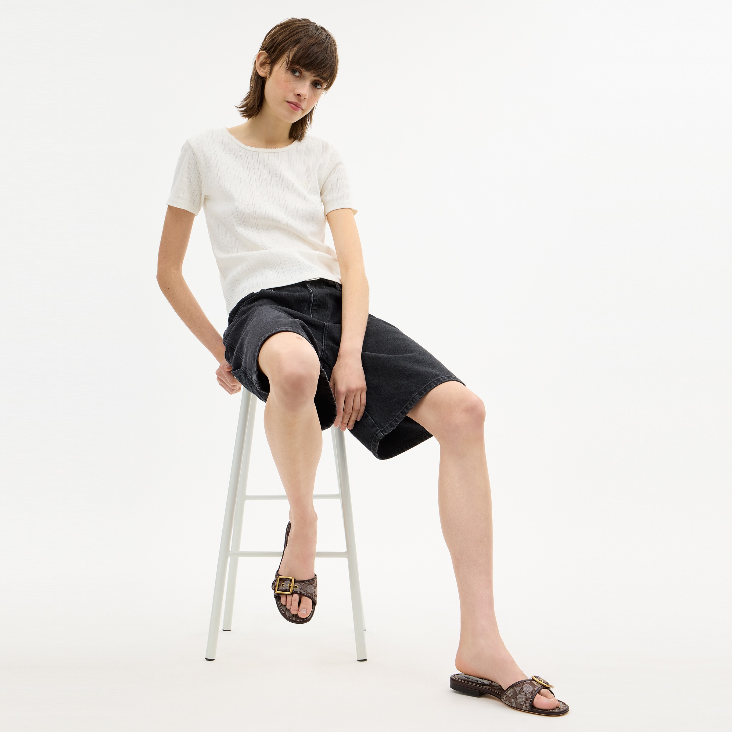 Margot Flat Sandal In Signature Jacquard