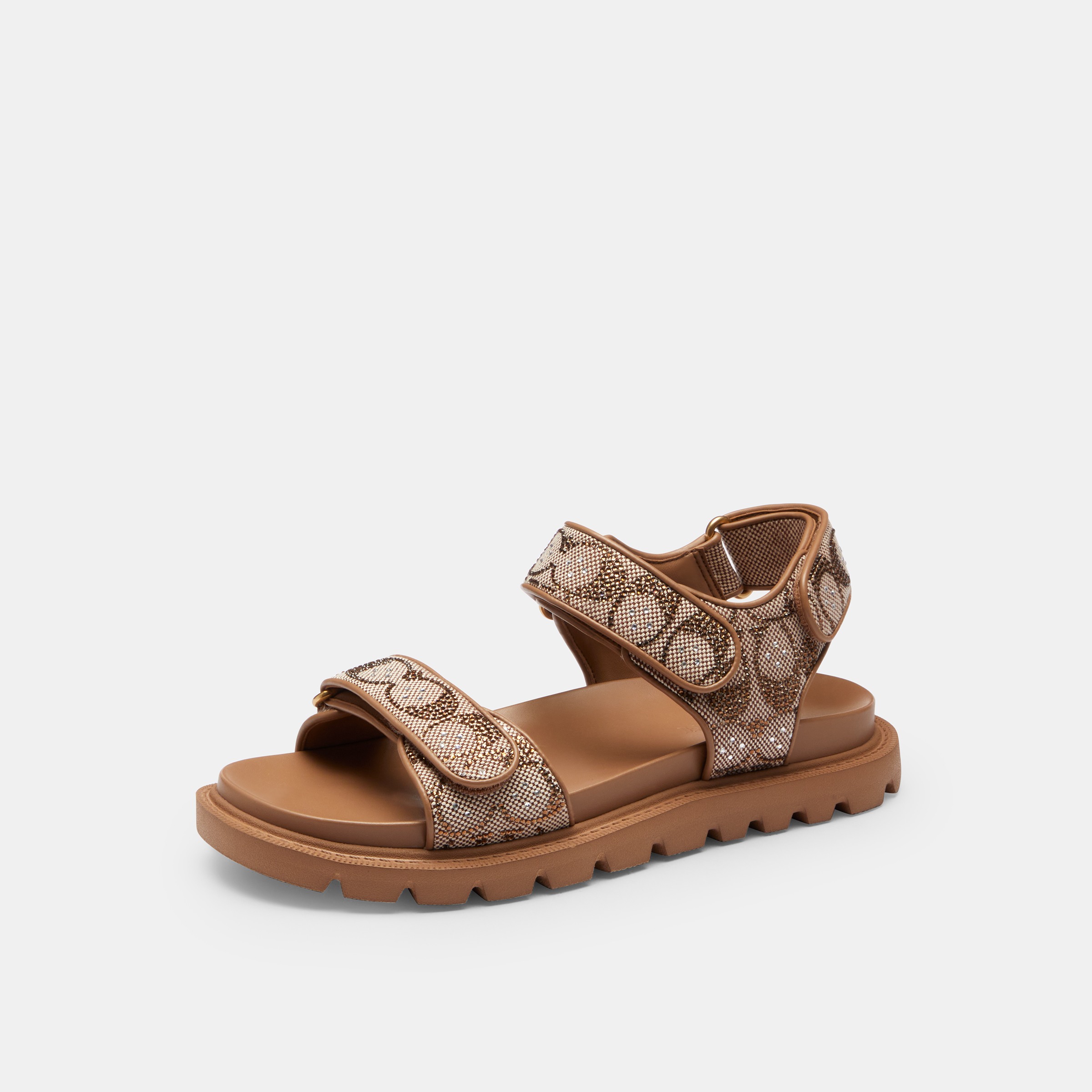 Brynn Sandal In Crystal Signature Jacquard