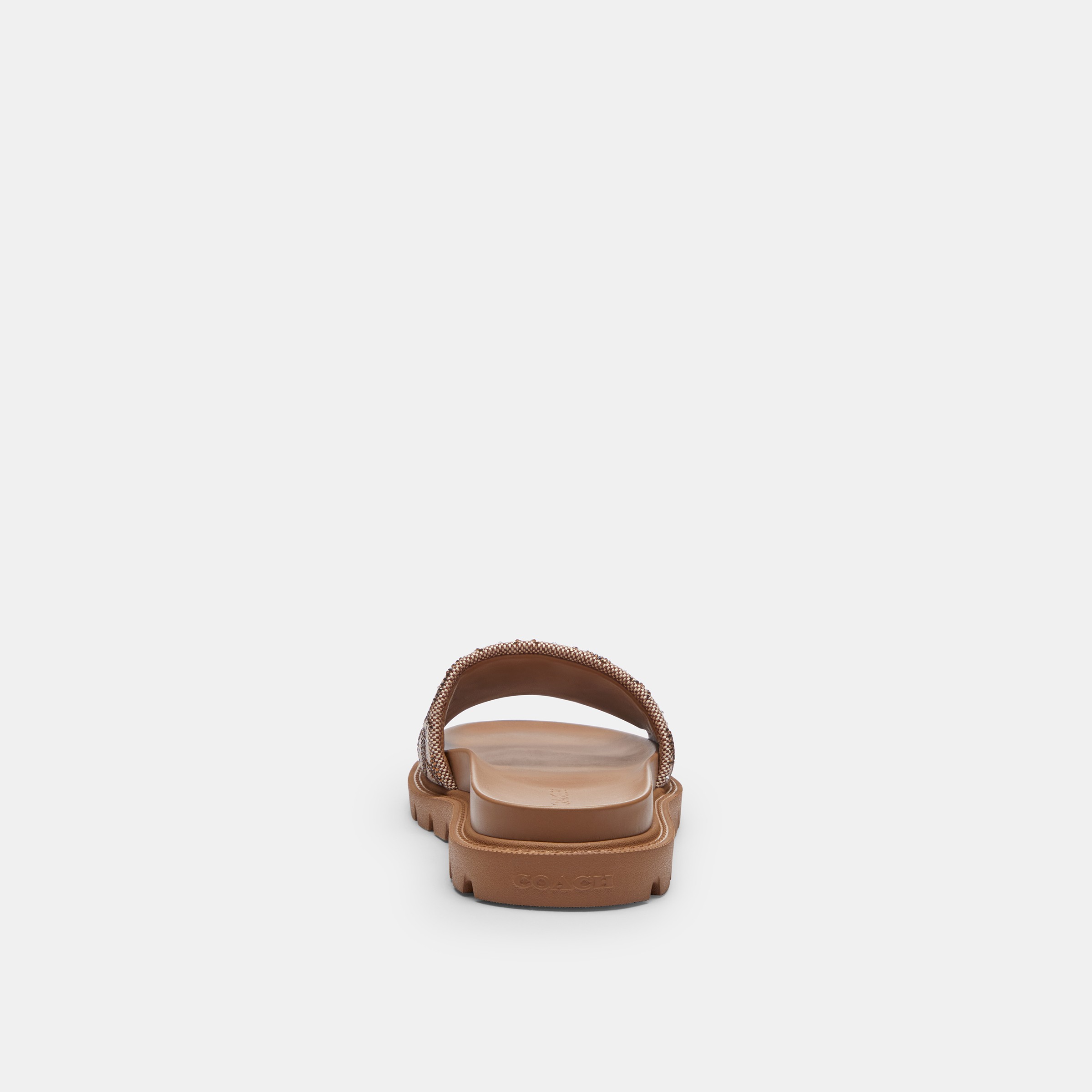 Brynn Slide Sandal In Crystal Signature Jacquard
