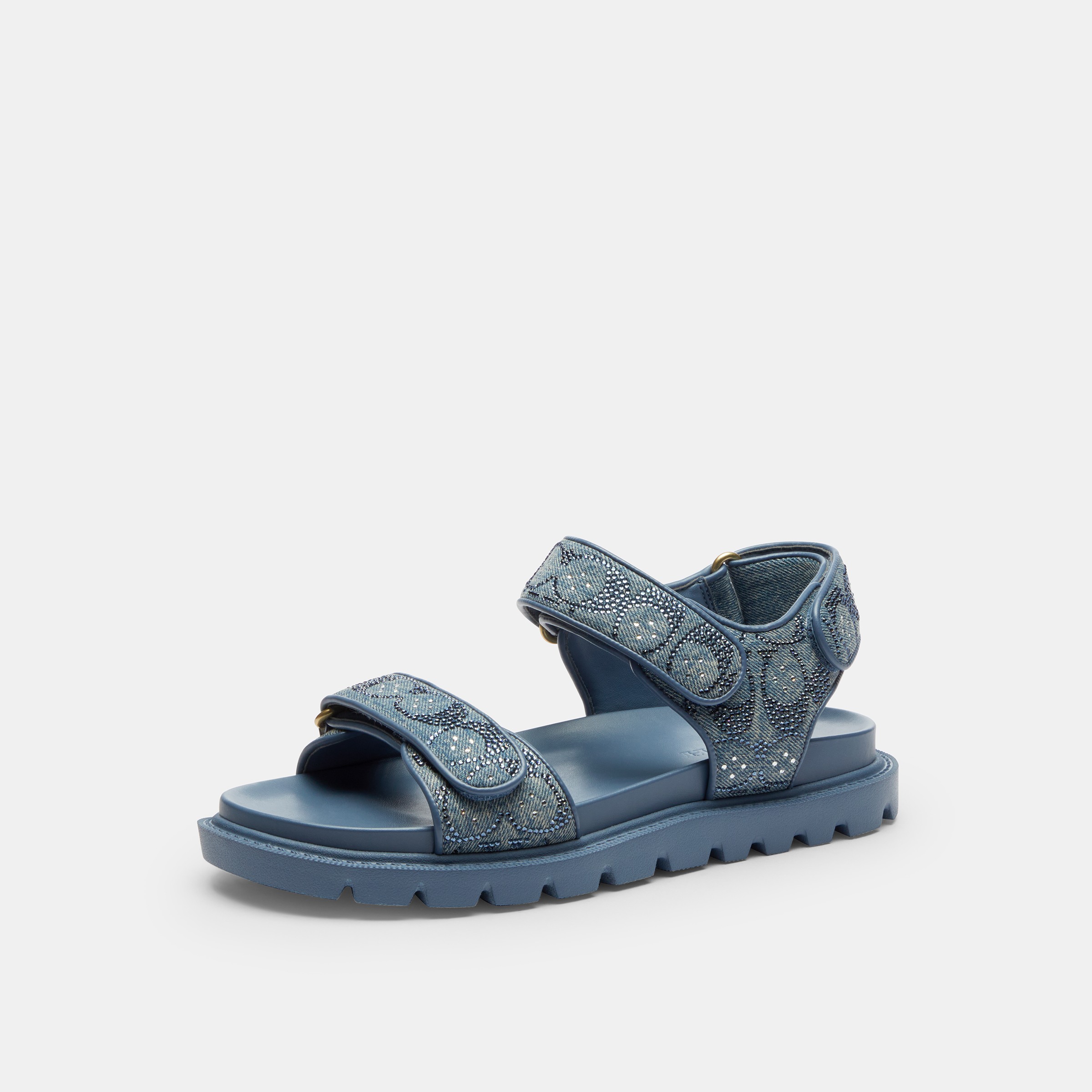 Brynn Sandal In Crystal Signature Denim