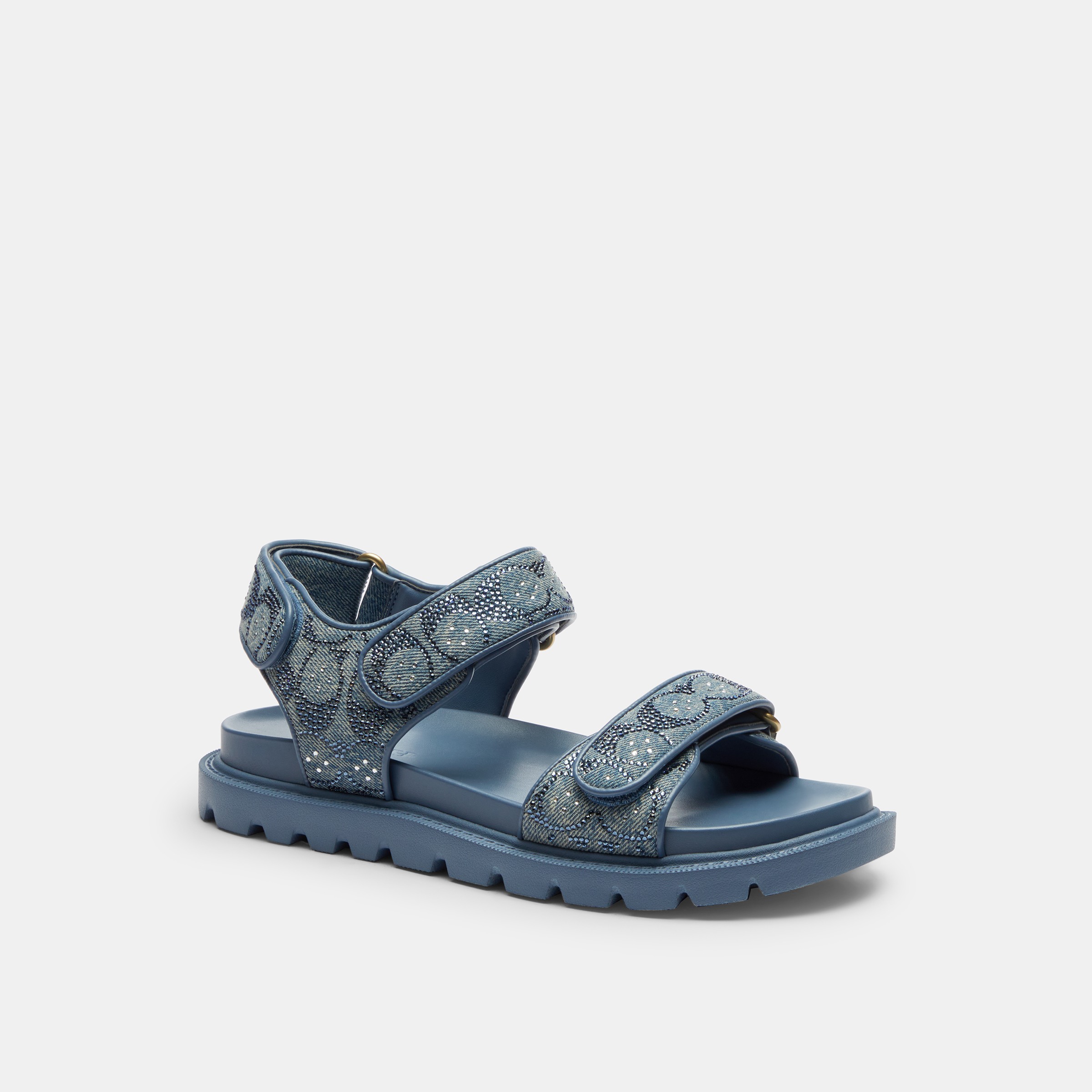 Brynn Sandal In Crystal Signature Denim