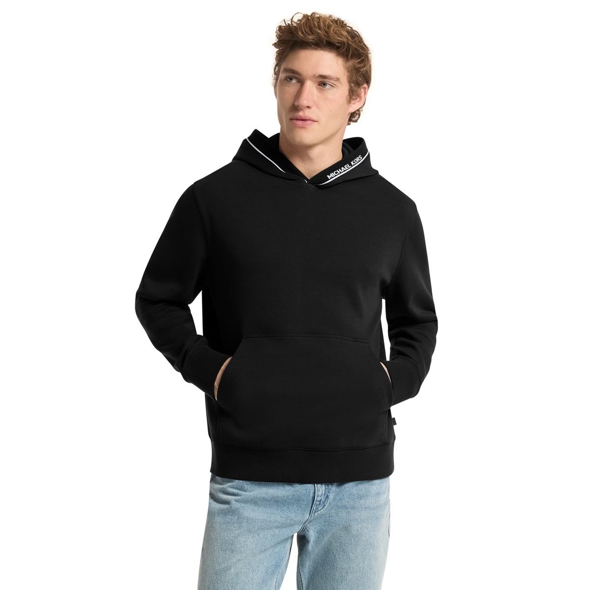 Logo Trim Cotton Blend Hoodie