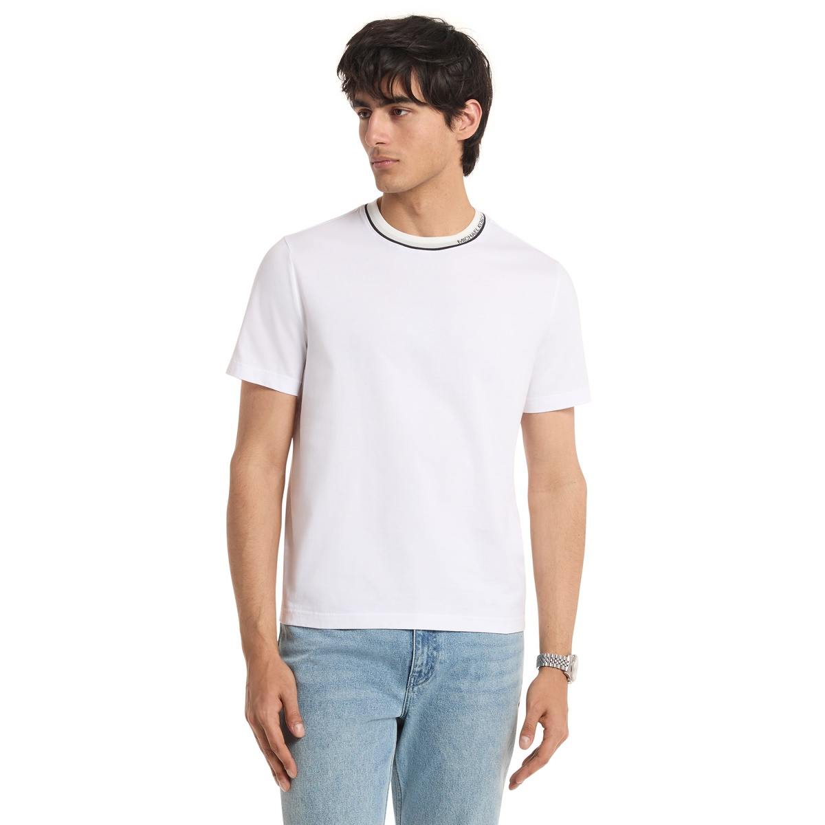 Logo Trim Cotton Jersey T-Shirt
