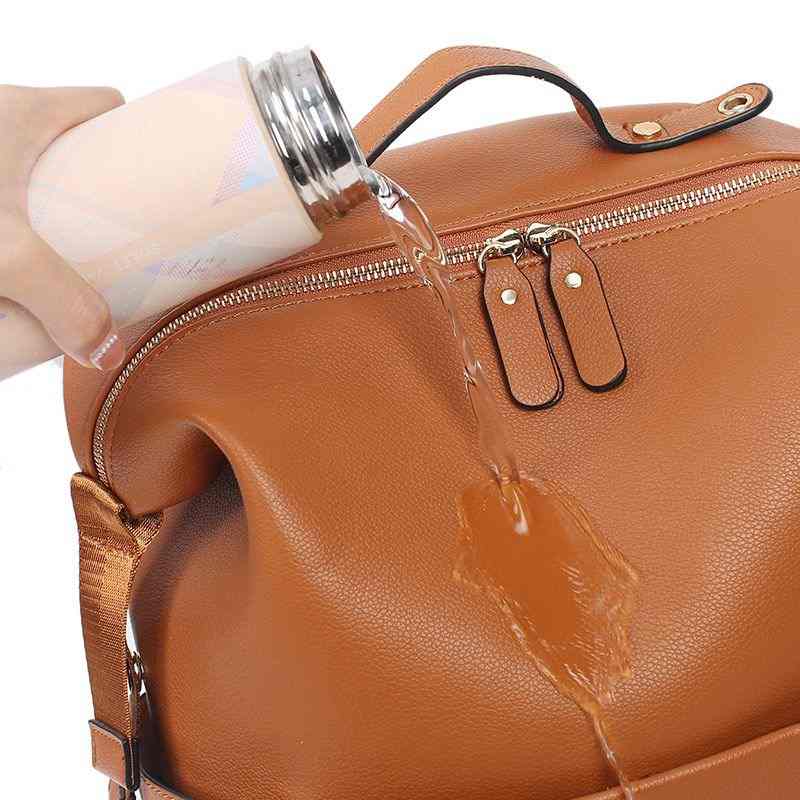 Dune Tan Leather Diaper Bag