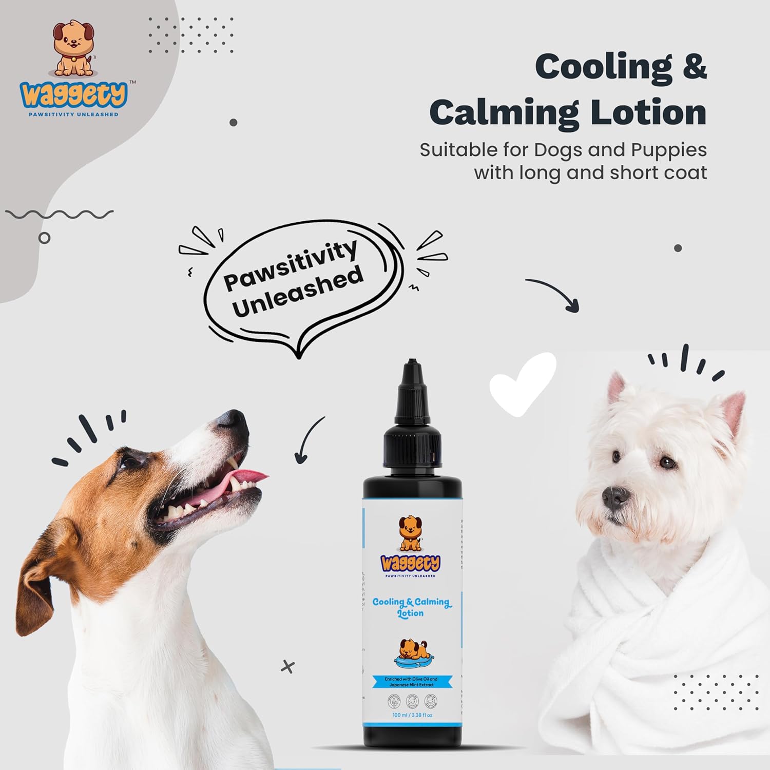 Waggety Cooling & Calming Lotion for Dogs, 100 ml