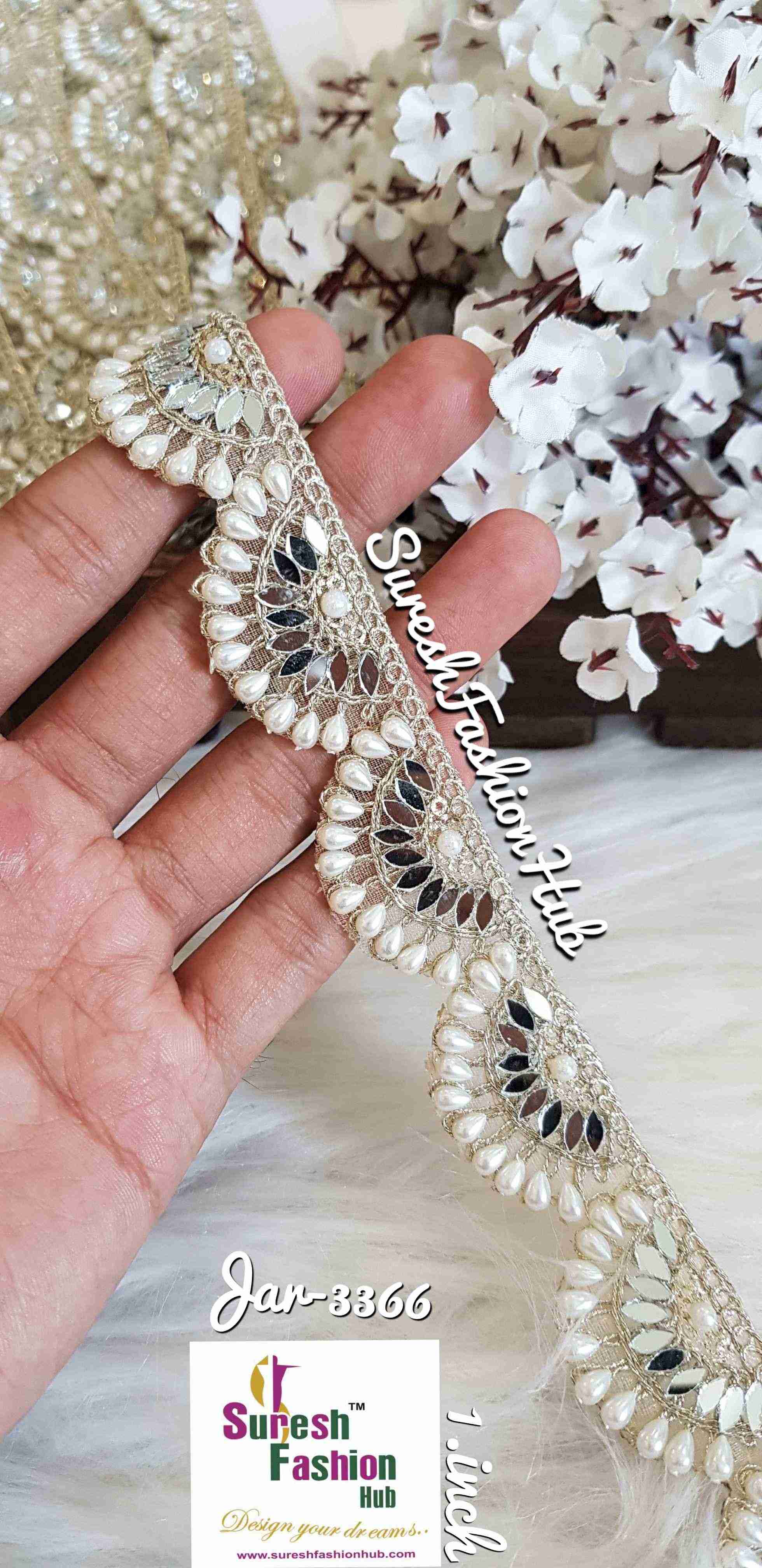 Beautiful Cutwork Designer Water Gold Trim