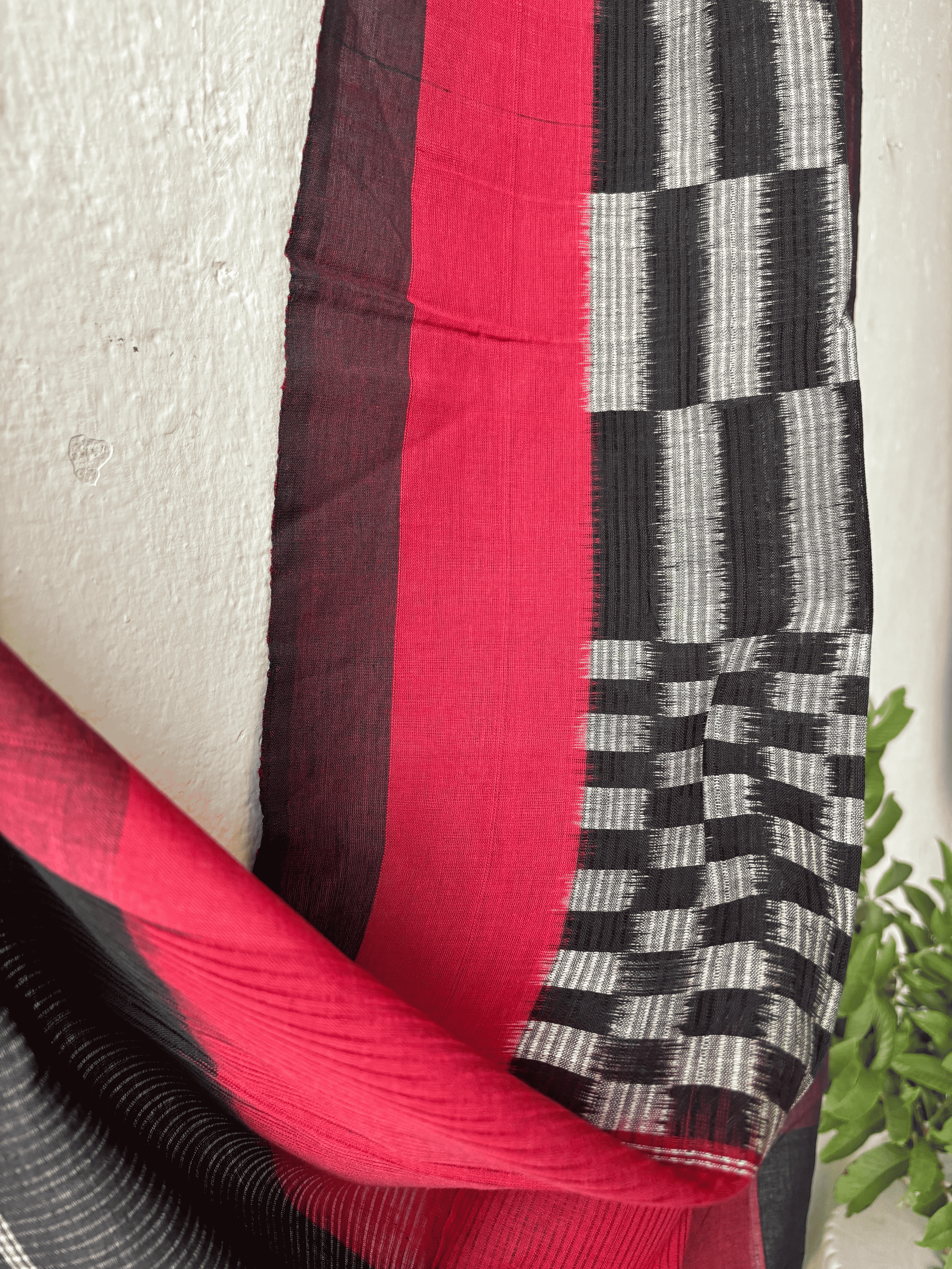 Cotton Missing Weave Stripe Ikat Duppata