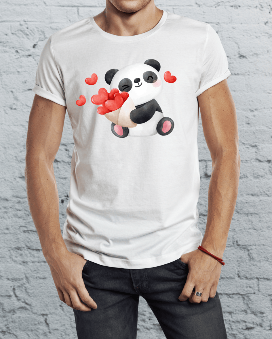 Inands | Panda With Hearts T-Shirt undefined
