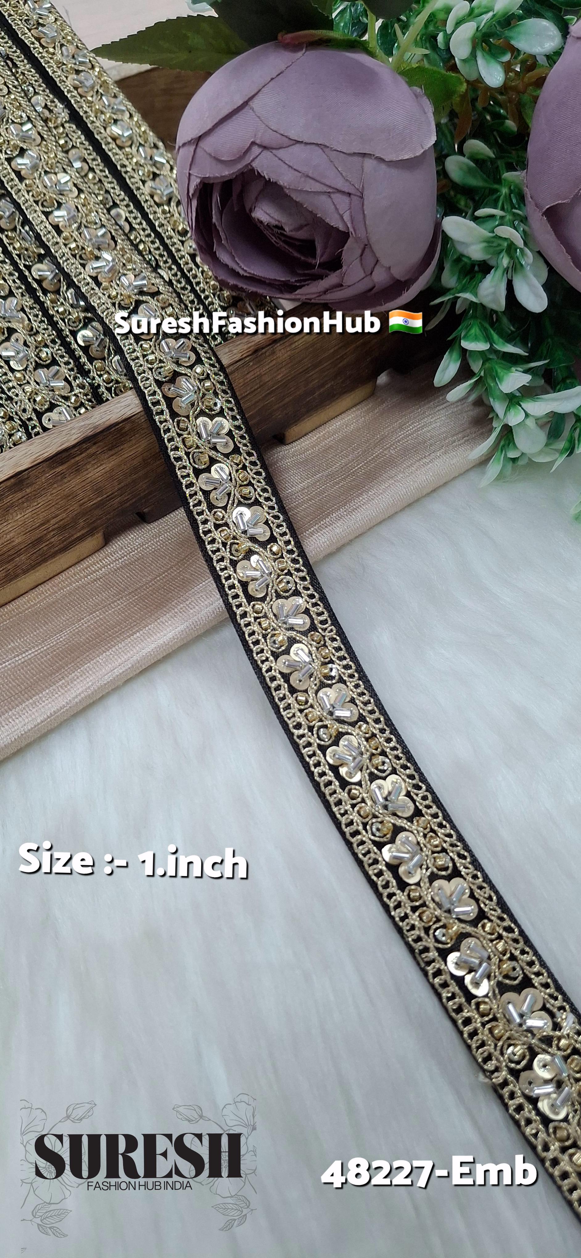 Black Pearl Embroidery Net Lace