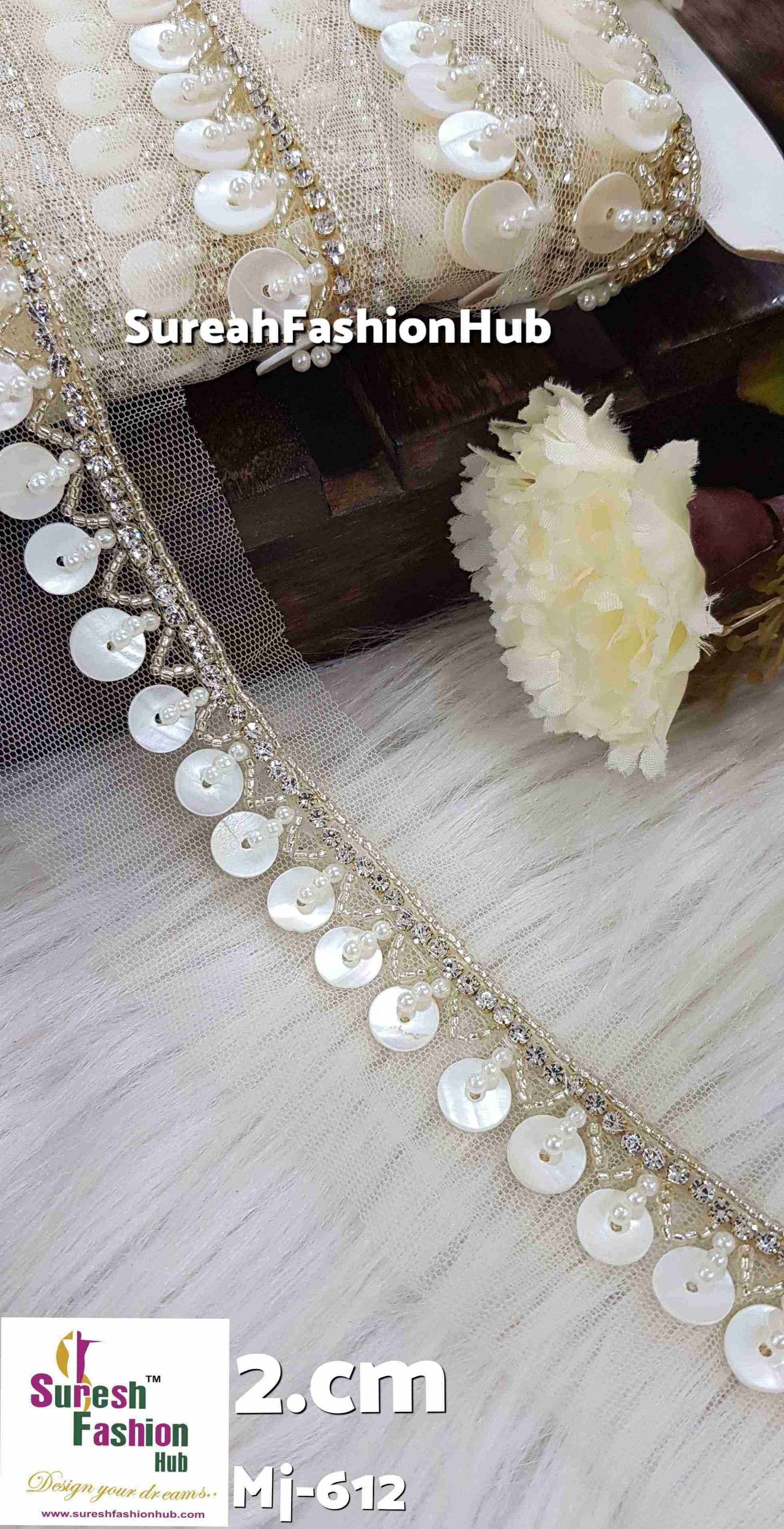 Opulent Pearl Blossom Lace: