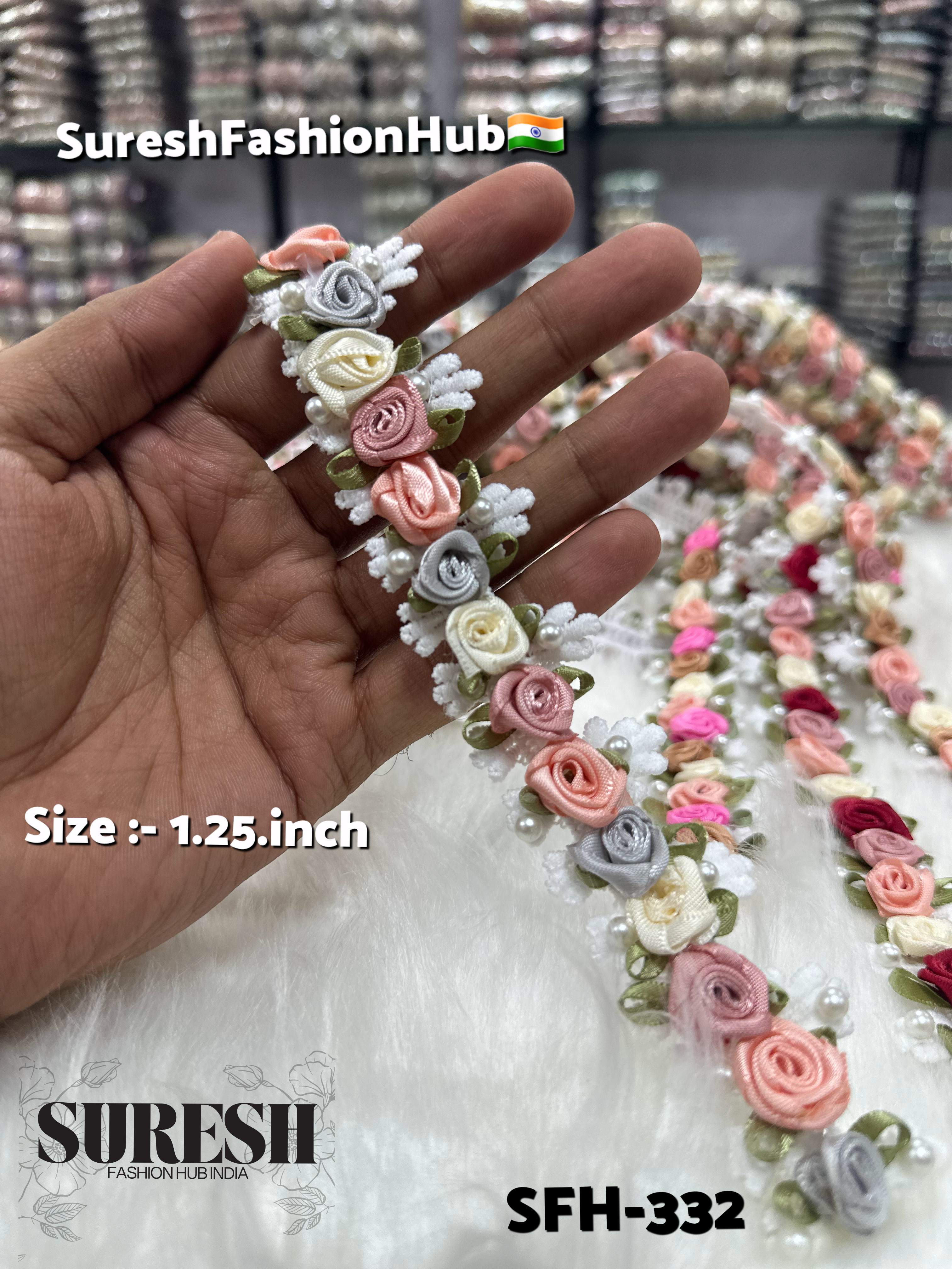 Grey Rose Ribbon GPO Lace