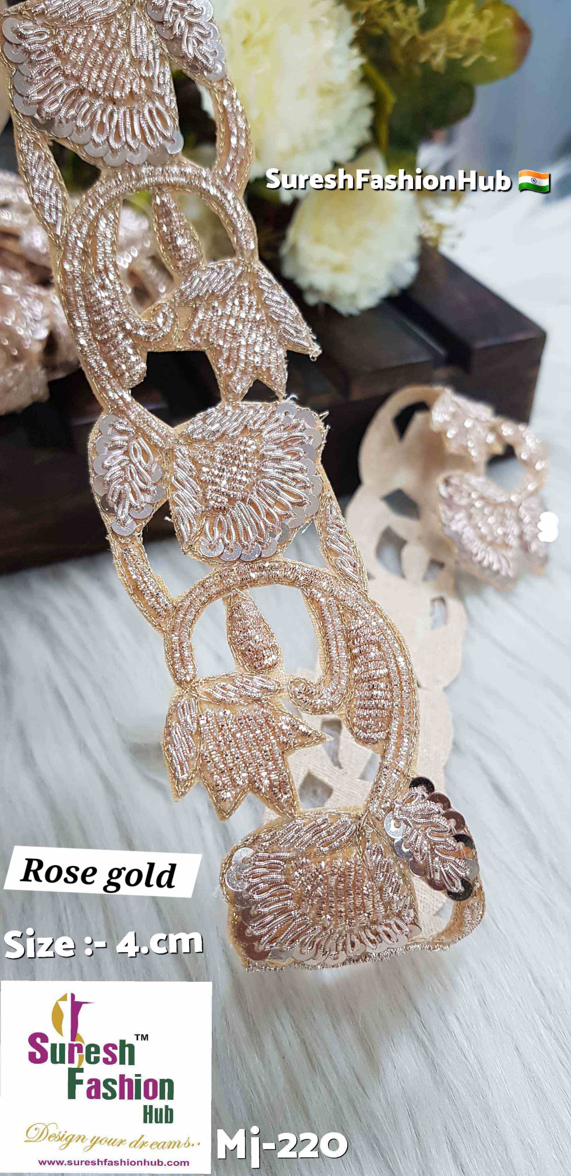 Rose Gold Floral Cutwork Lace