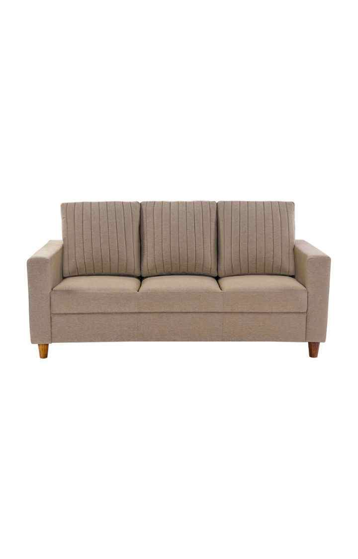 neudot Roman Sofa for Living Room |3 Persons Sofa|Premium Fabric with Cushioned Armrest | Solid Wood Frame|3 Seater in Desert Brown Color