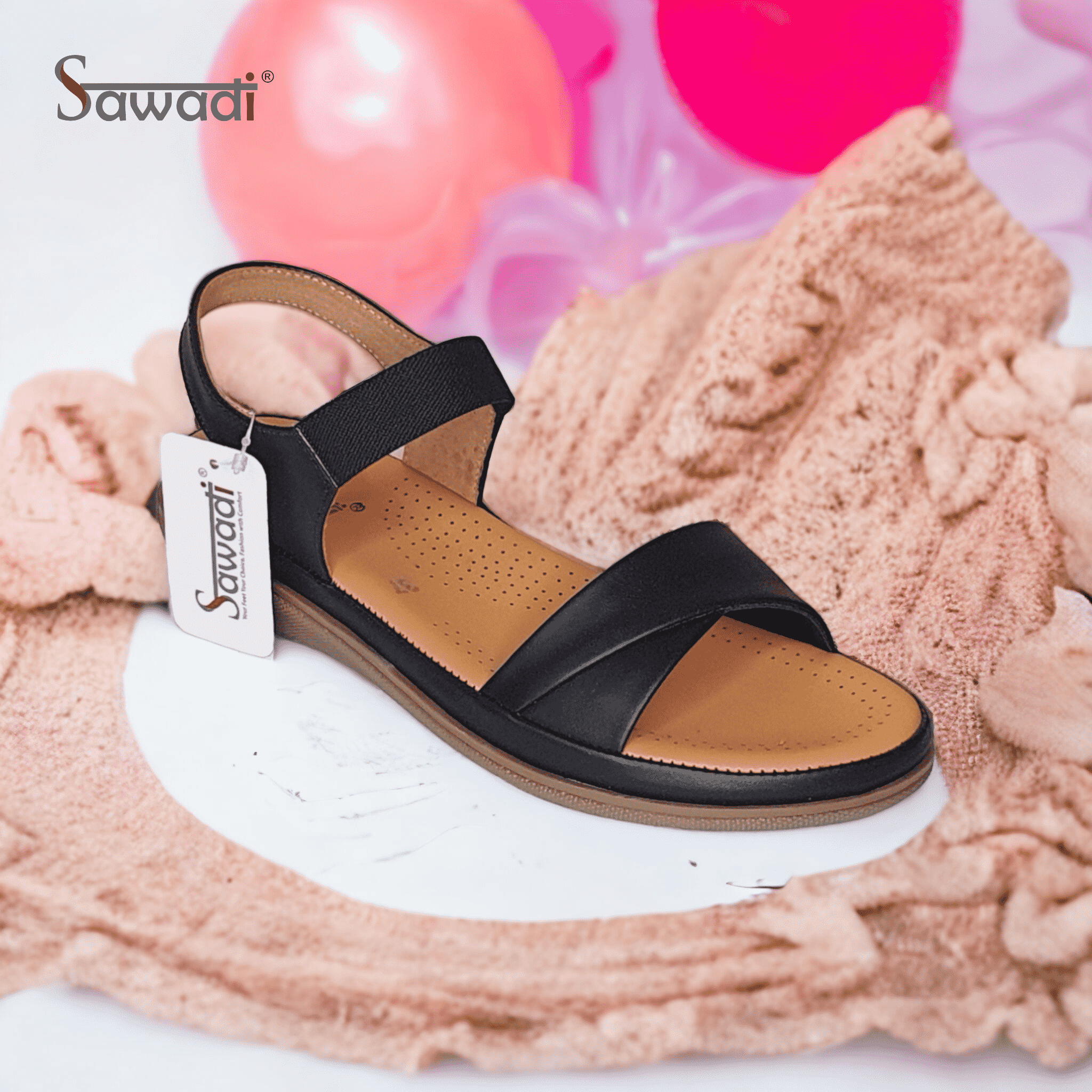 Sawadi Women Black TPR sandals