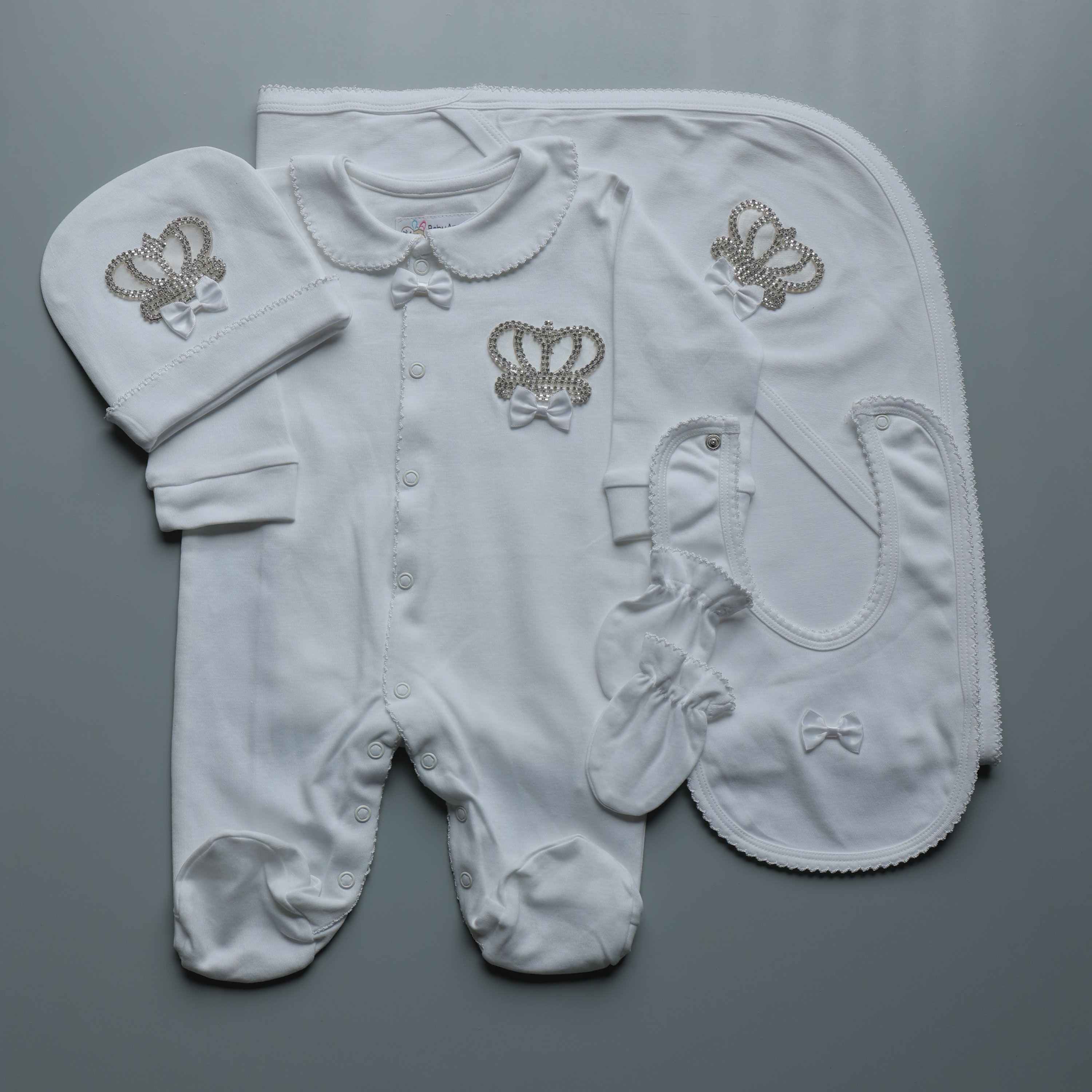 Feather Crown Romper Set
