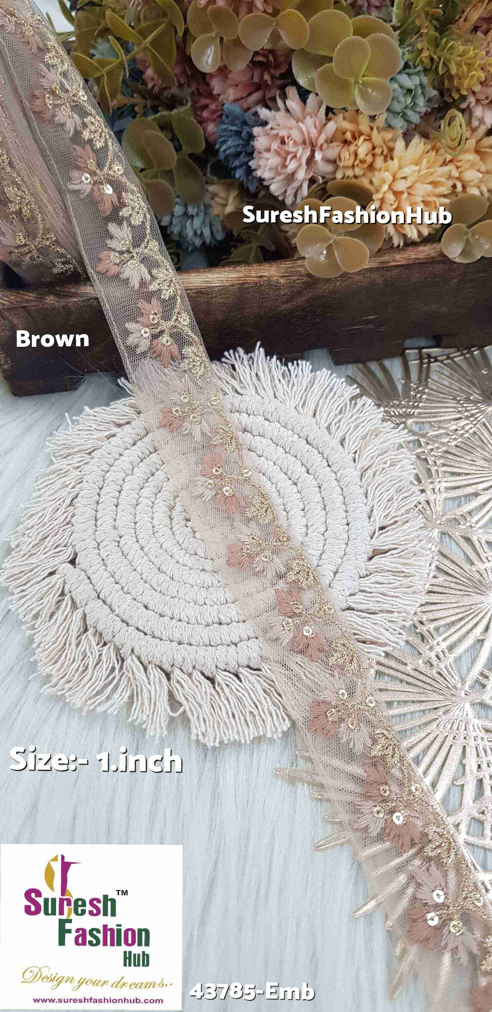 Brown Elegance Embroidery Lace
