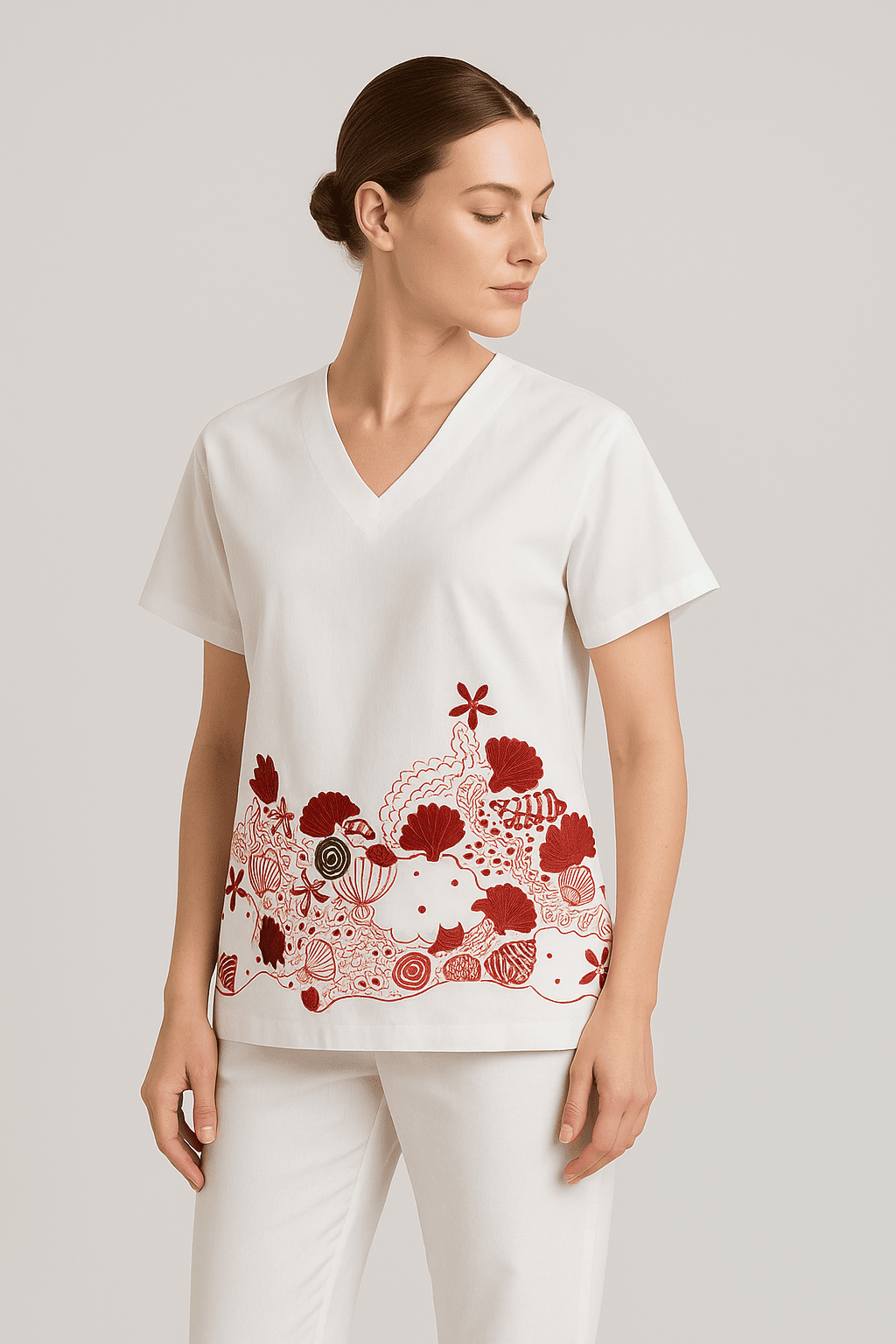 White  embrodiered co-ord set