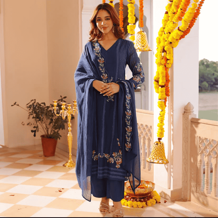 Pretty Mul Chanderi suit set