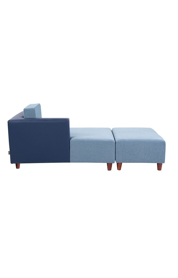 neudot Hailey Fabric Chaise Lounger RHS in Mirage Blue Colour