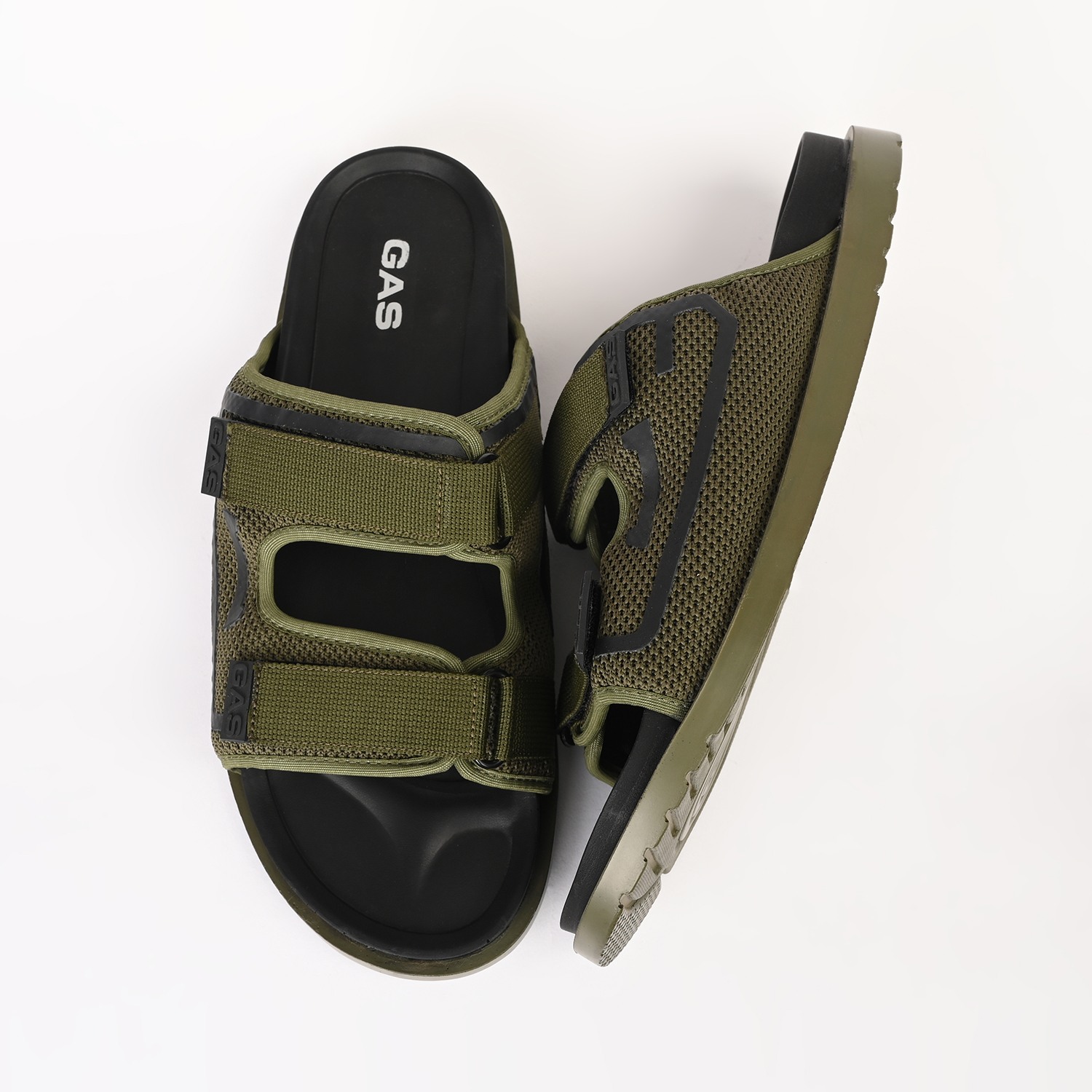 GAS | Men's StrapGrid Olive Sandals|2