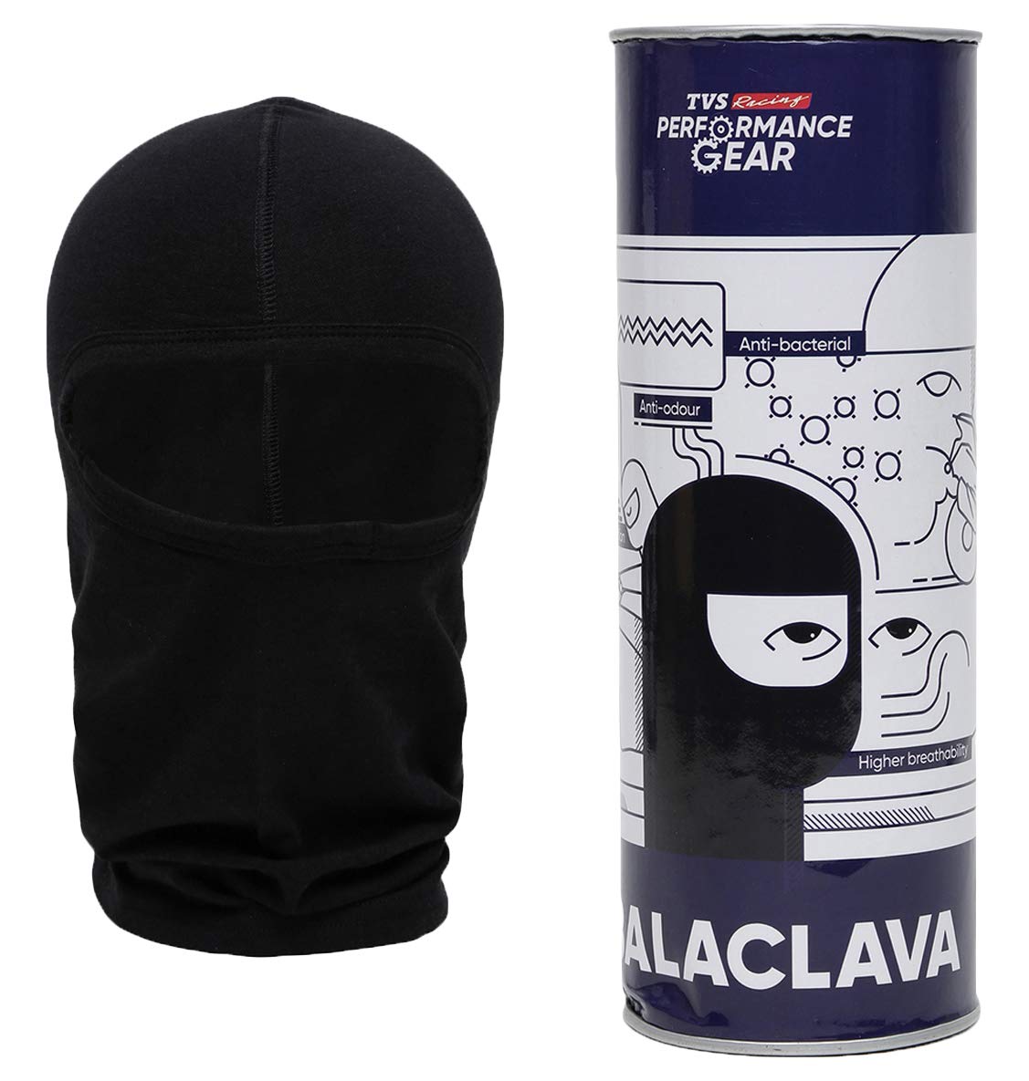 TVS Racing Balaclava - constructed with Cotton - Bamboo - Elastane blended fabric for with anti-microbial and Anti -bacterial properties – UV protection with SPF 50+ rating