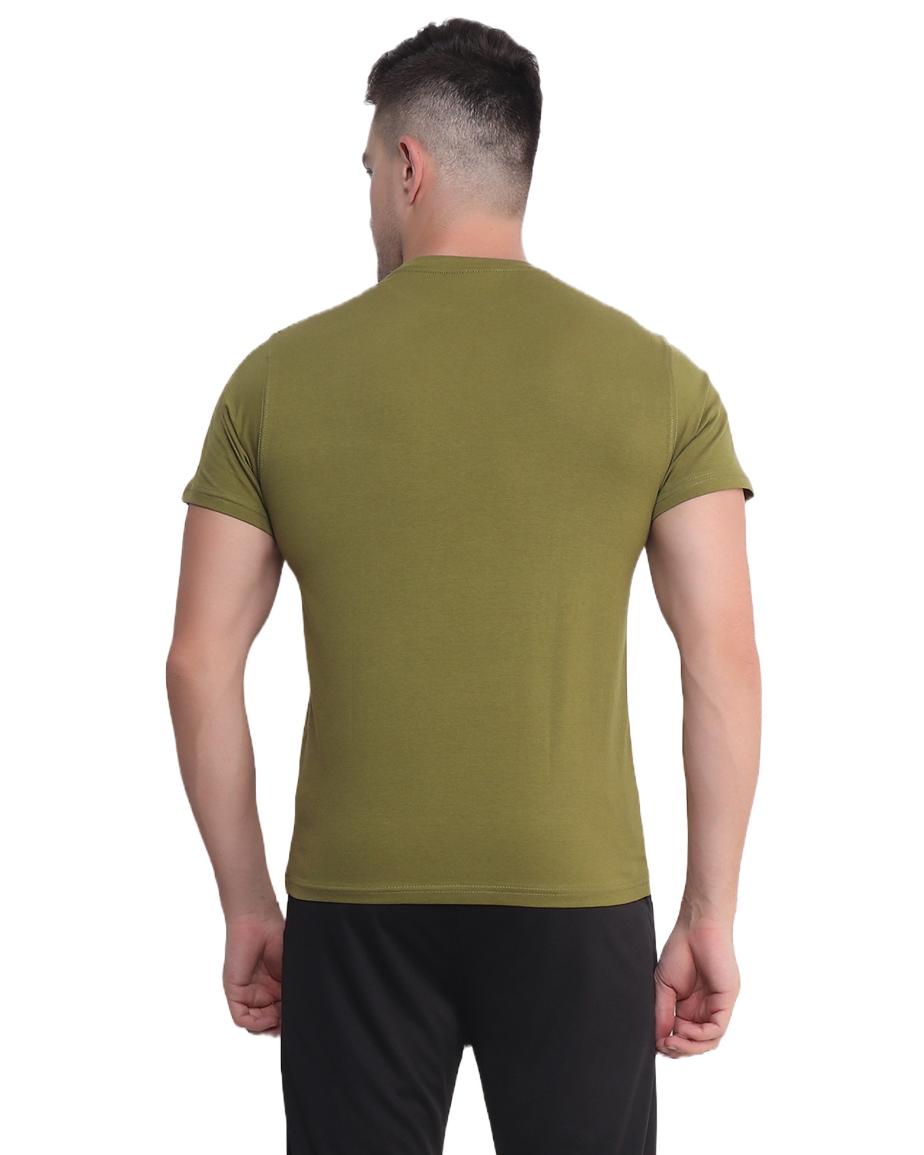 Olive Cotton Lycra T Shirt