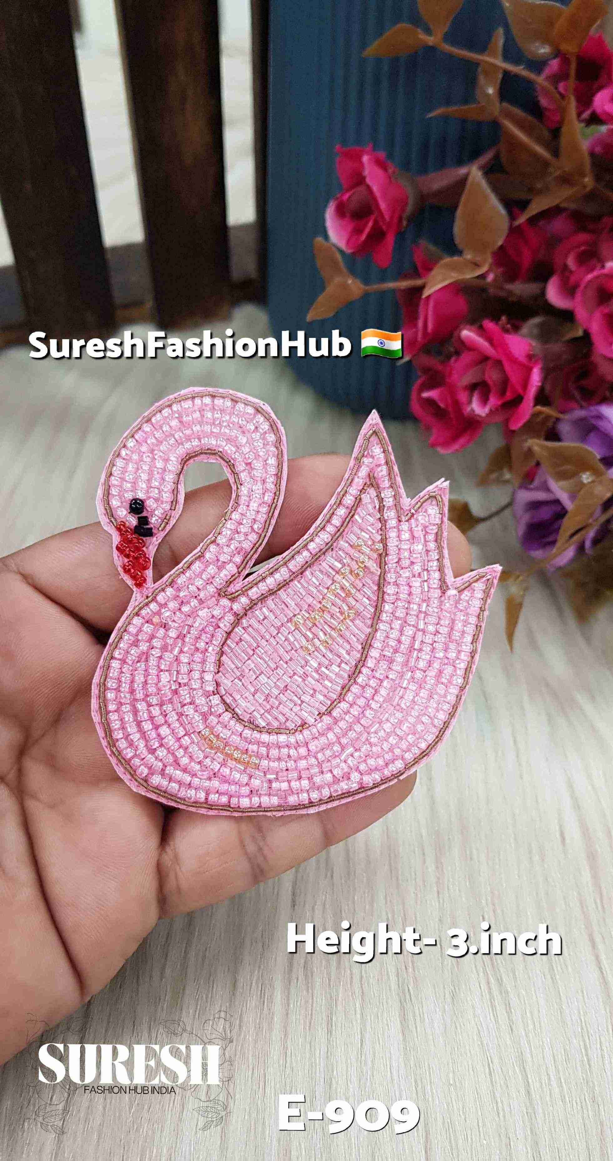 Baby Pink Left Facing Swan Patch – E-909