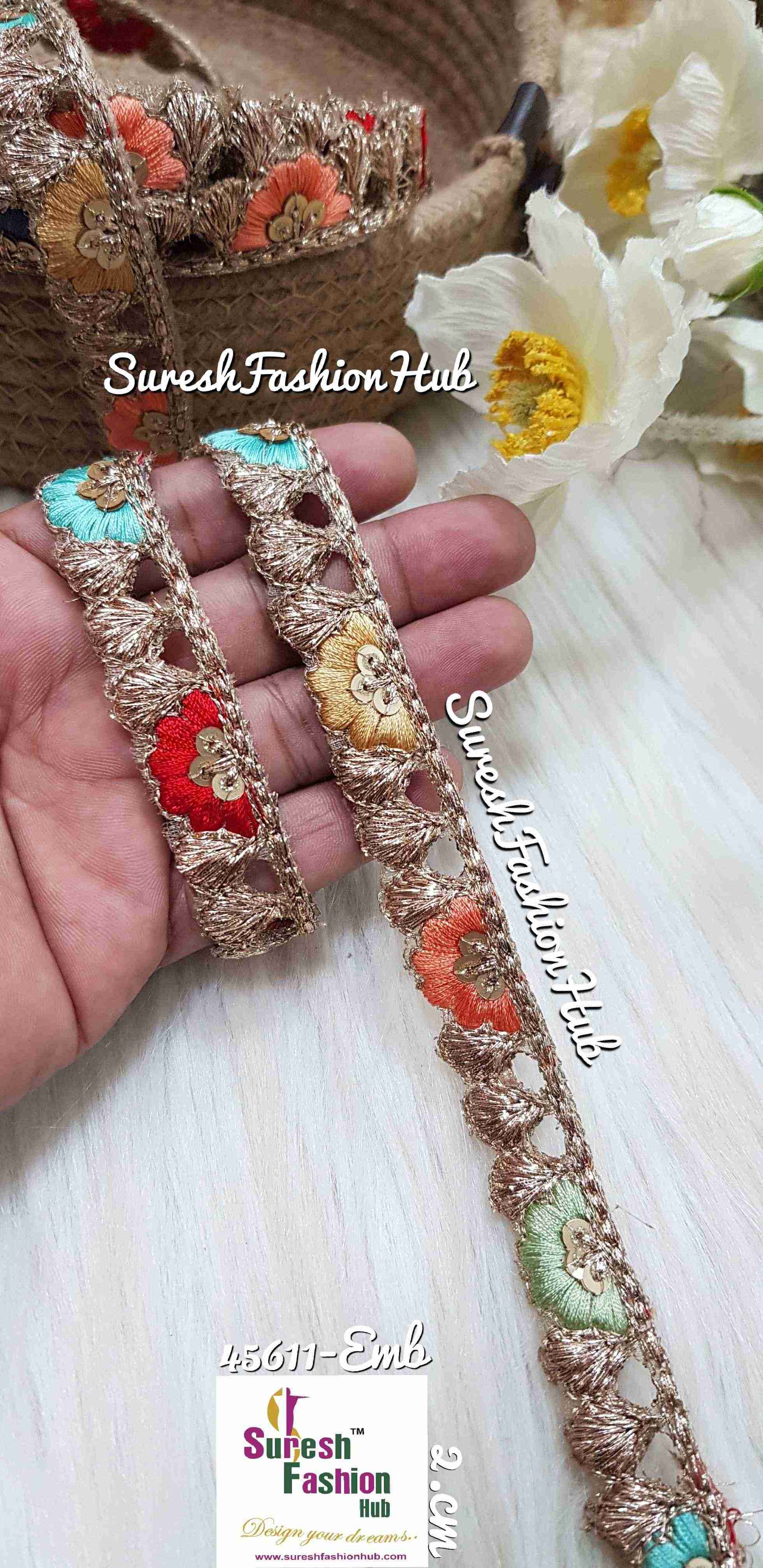 Floral Thread Embroidery Lace