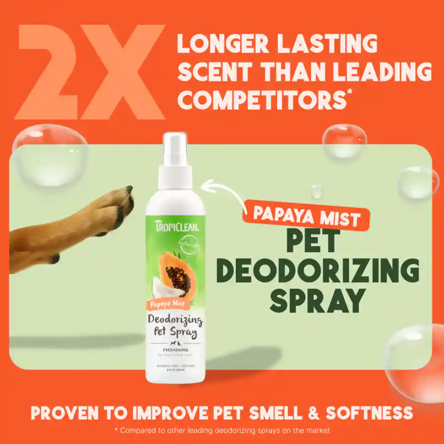 TropiClean Papaya Mist Freshening & Deodorizing Pet Spray - 236 ml
