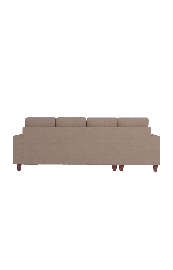 neudot Roman RHS Sectional Sofa for Living Room |6 Person Sofa|Premium Fabric with Cushioned Armrest | Solid Wood Frame|6 Seater in Desert Brown Color