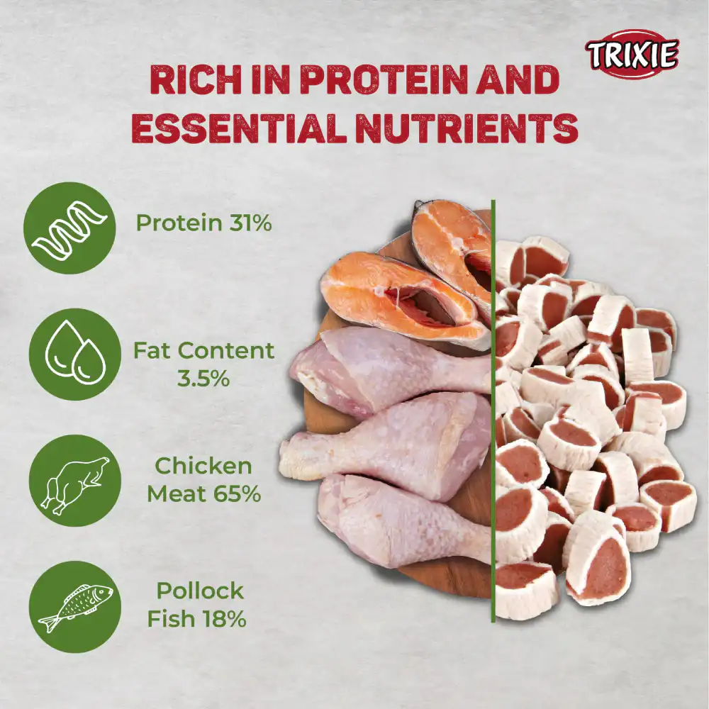Trixie Premio Fish and Chicken Rolls Cat Treats, 50g