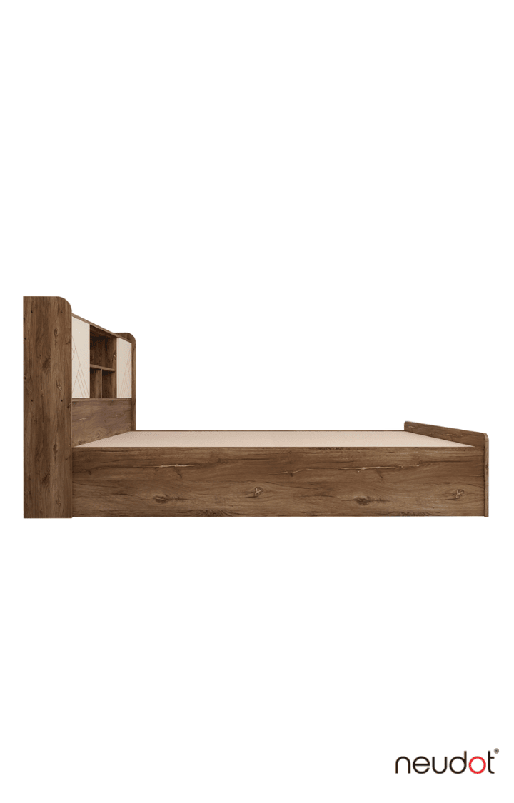 Paris Bed With Box Storage - Queen, Western Oak Finish