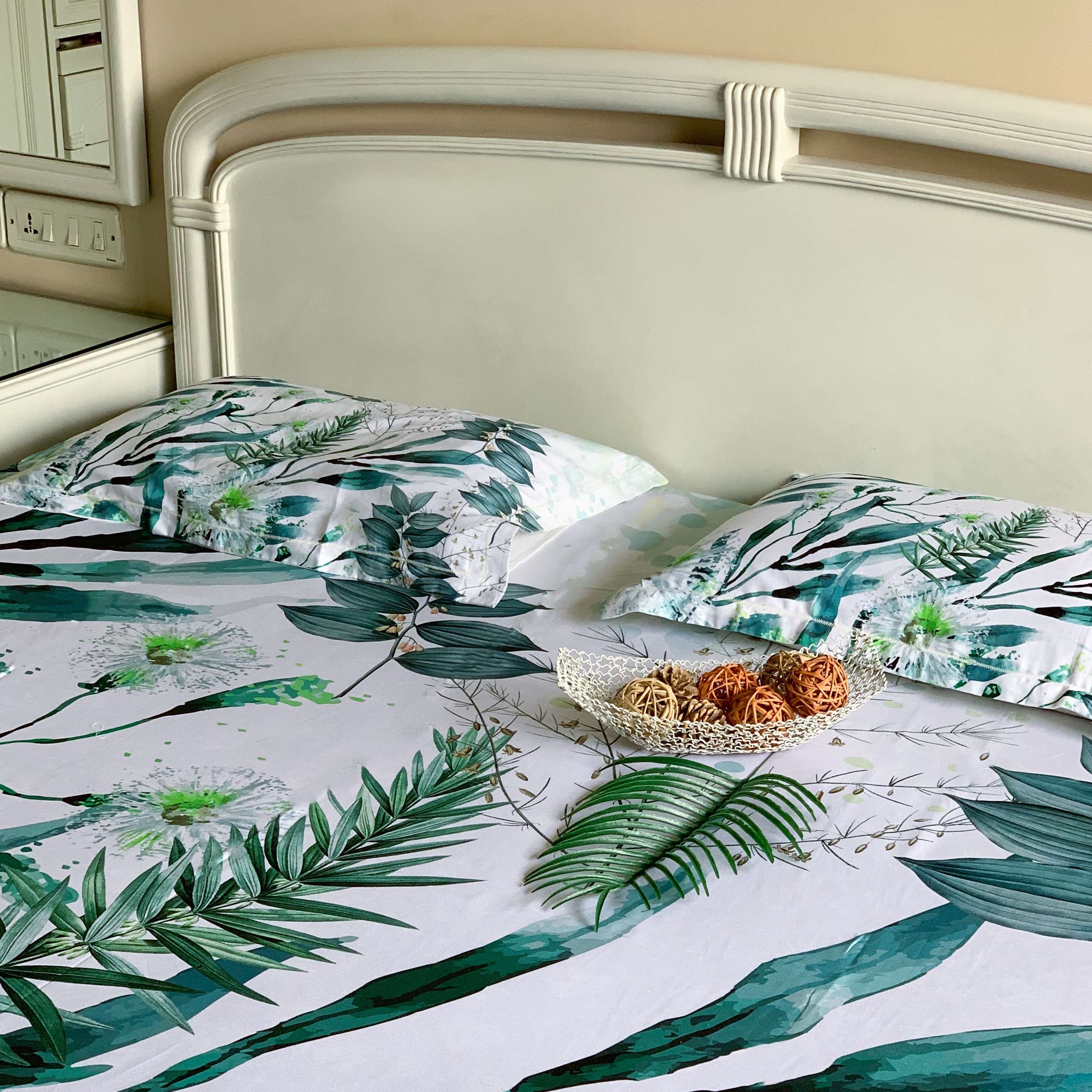 Boria Bistar | BORIA BISTAR 400 TC 100% Cotton California King 3D Digital Printed Bed Sheet|2