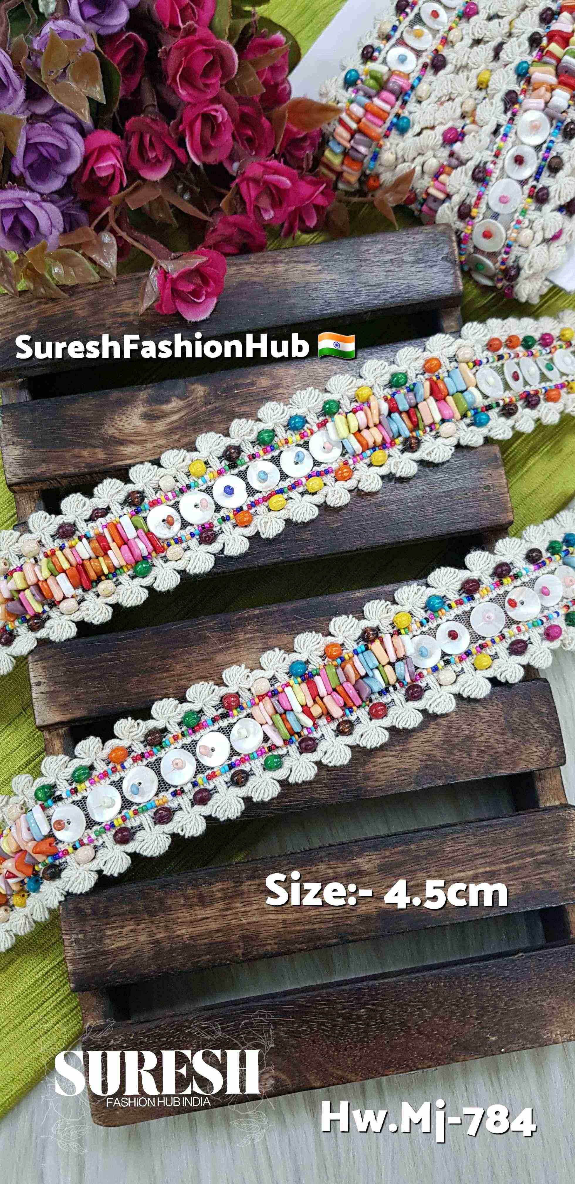 Dual-Side Jhalar Boho Handmade Lace - Hw.Mj-784