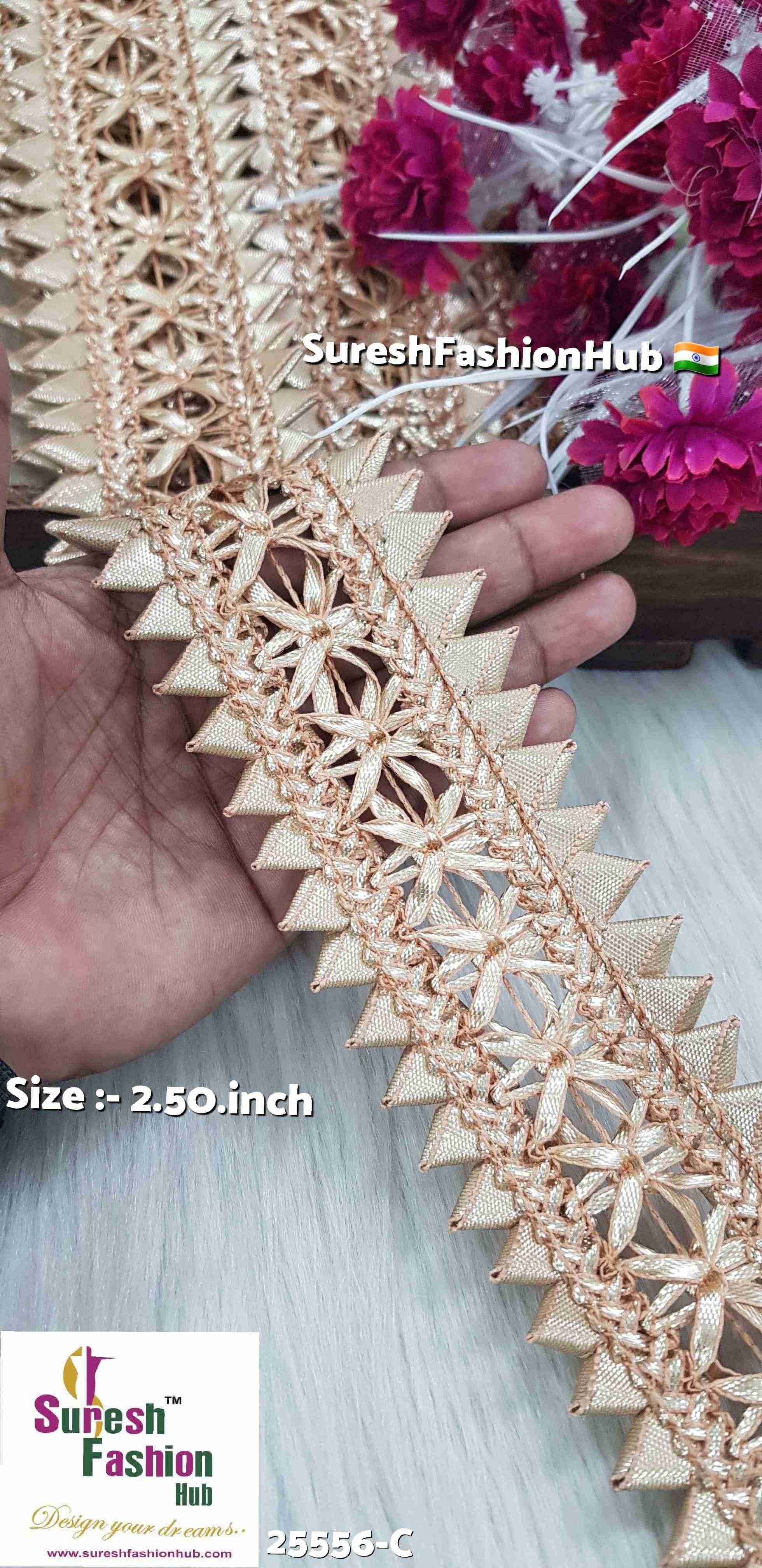 Elegant Pearl Gota Cutwork Lace