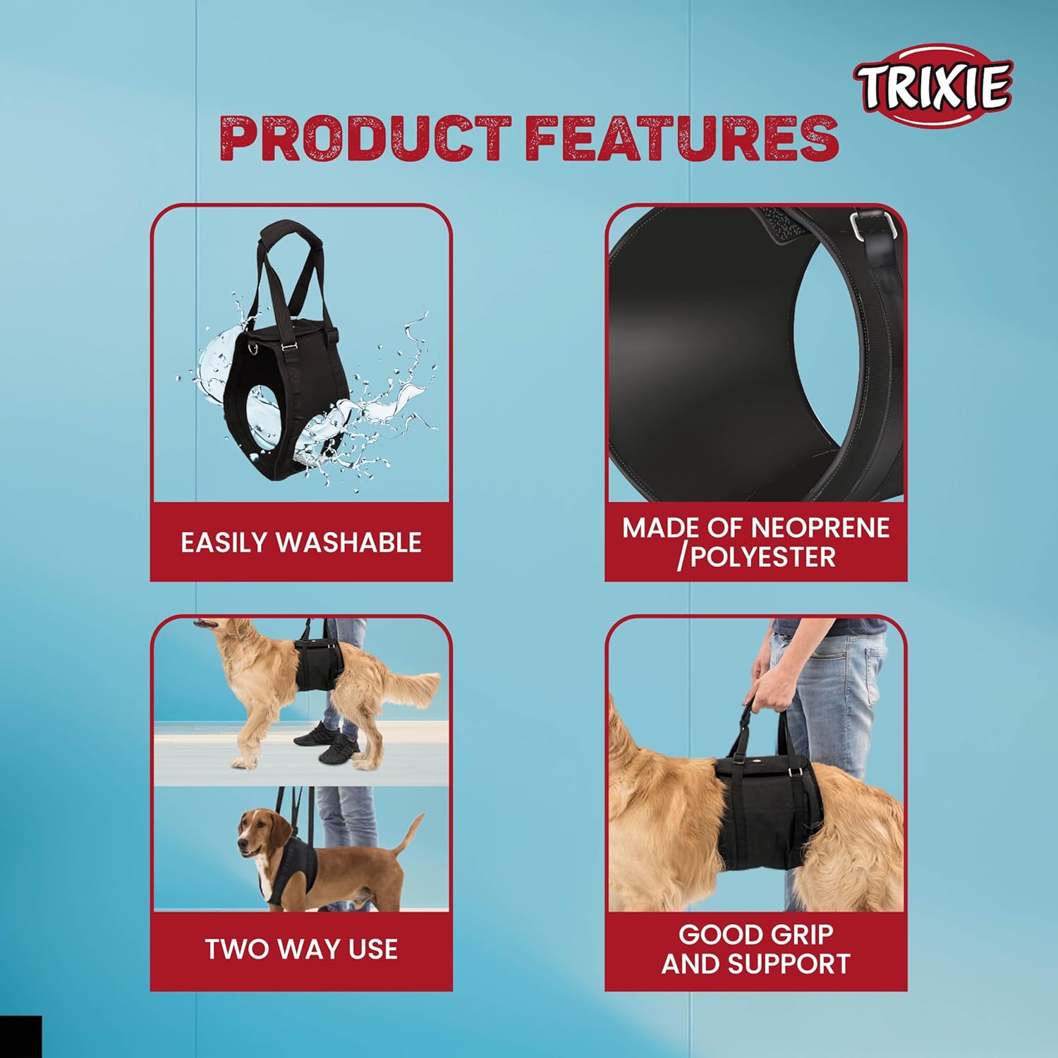 Trixie Walking Aid for Dogs (Black)