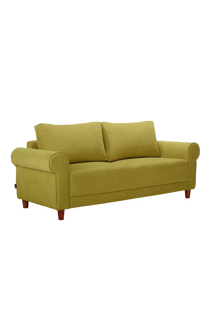 neudot Melody Sofa for Living Room |3 Persons Sofa|Premium Fabric with Padded Cushioned Armrest | Solid Wood Frame|3 Seater in Mellow Green Color