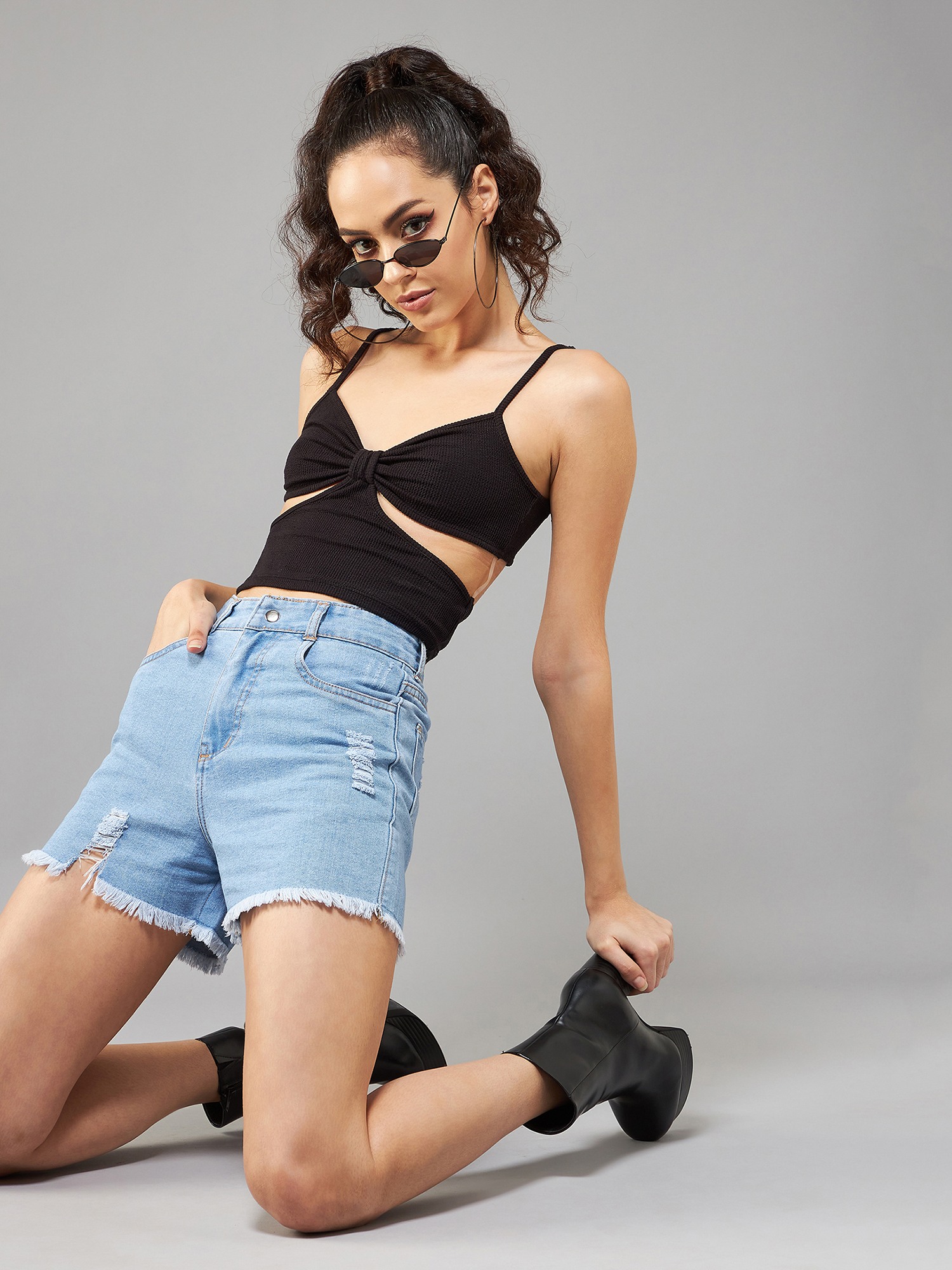 Stretchable denim 2024 shorts