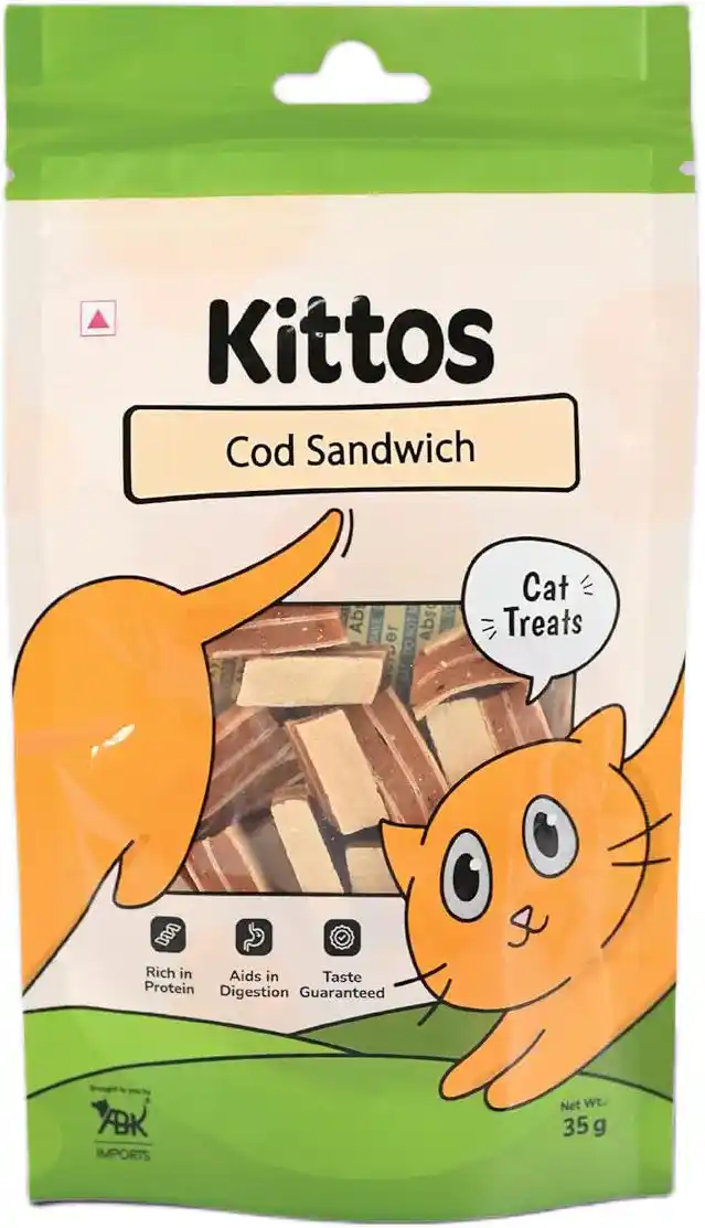 Kittos Cod Sandwich Cat Treats, 35 g