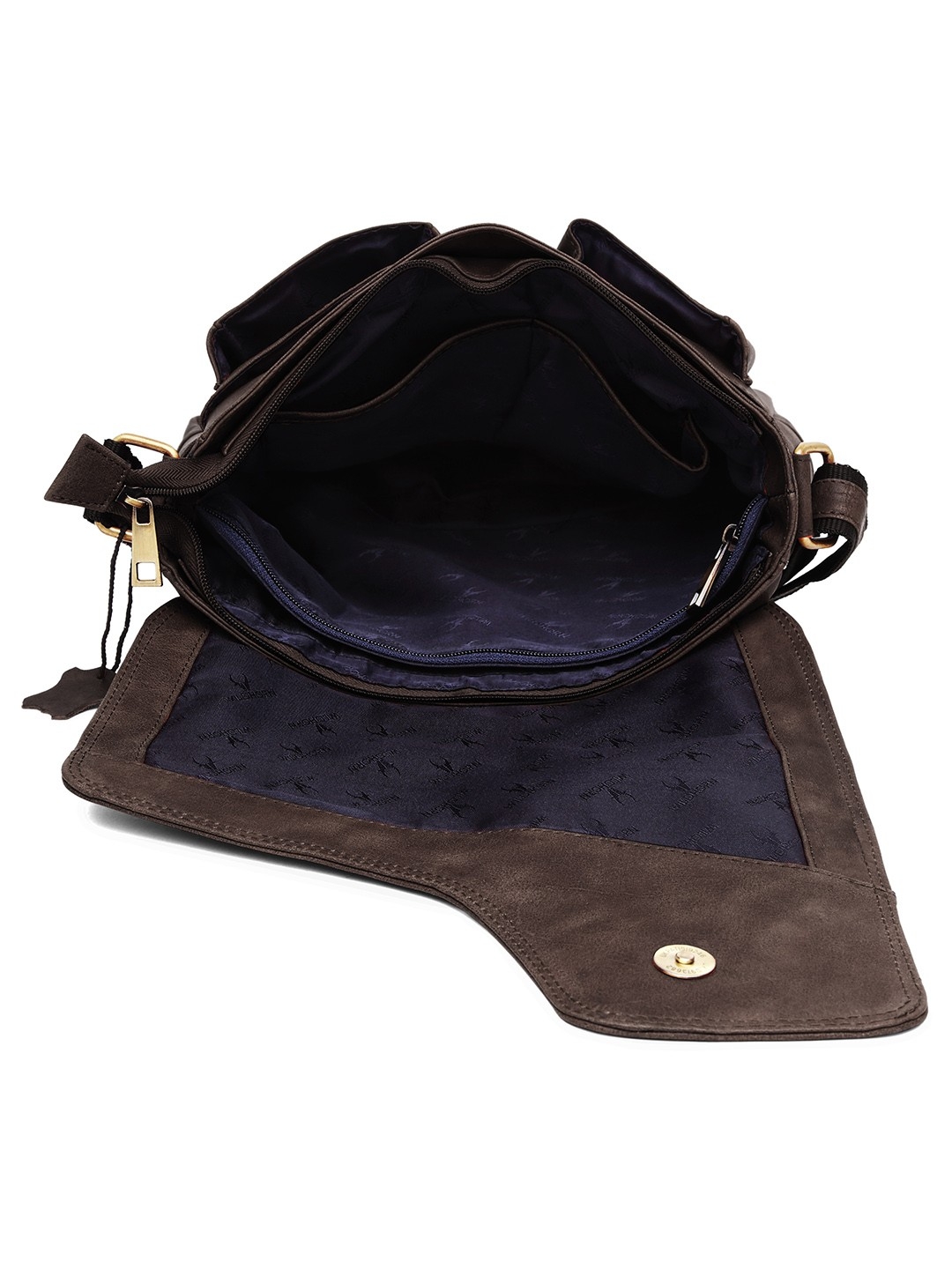 WildHorn | WildHorn Brown Classic Leather Adjustable Strap Messenger Bag for Men  3