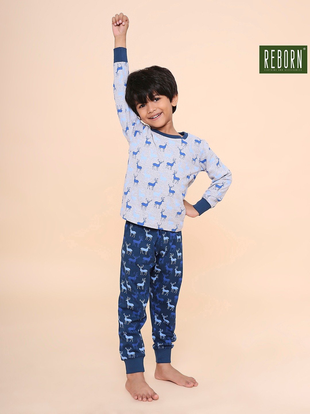 Boys- 2 piece printed cotton jogger lounge set