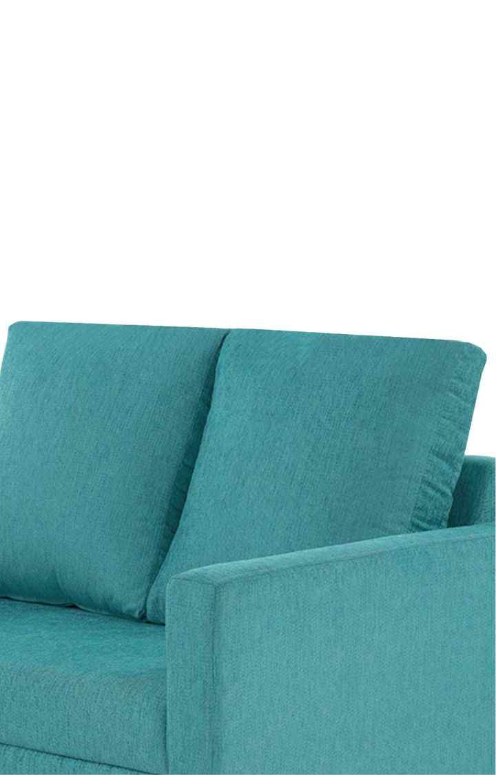 neudot Saya Sofa for Living Room |2 Persons Sofa|Premium Fabric with Cushioned Armrest | Solid Wood Frame|2 Seater in Saya Teal Color